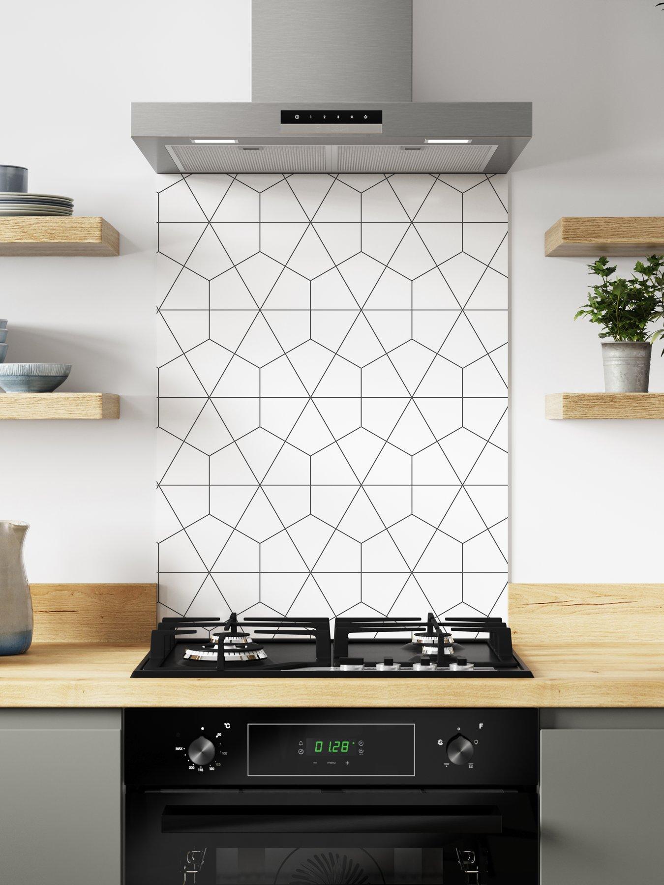front image of wilsonart-alloy-geometry-600mm-wide-hob-splashback