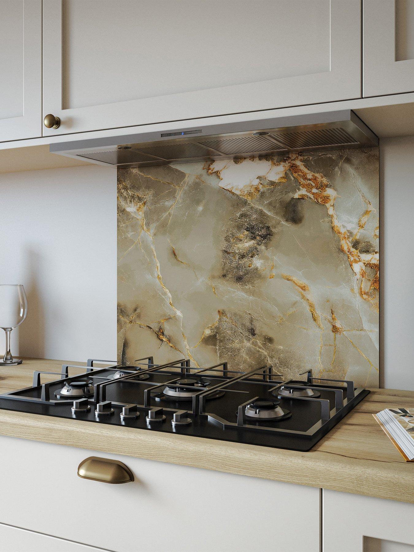 WilsonArt ALLOY Aurora Gold Kitchen Hob Splashback - 600x800mm