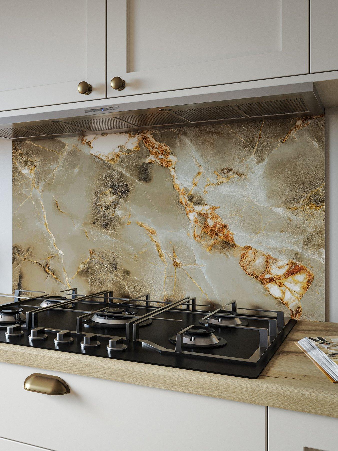 WilsonArt ALLOY Aurora Gold Kitchen Hob Splashback - 900x800mm