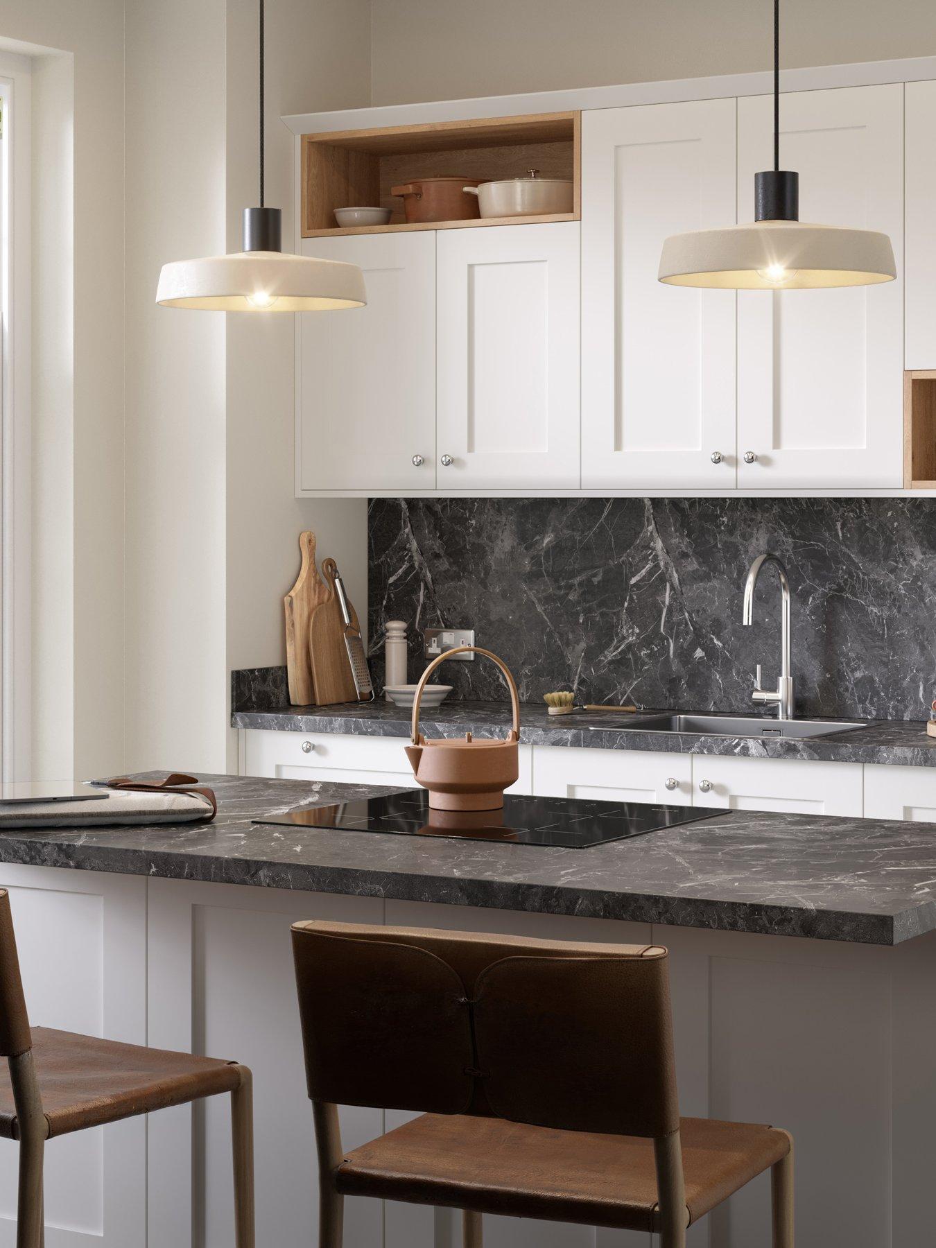 Image 1 of 7 of WilsonArt Plus Marquina Marble Postformed Laminate Kitchen Worktop - 4100mm x 600mm x 38mm
