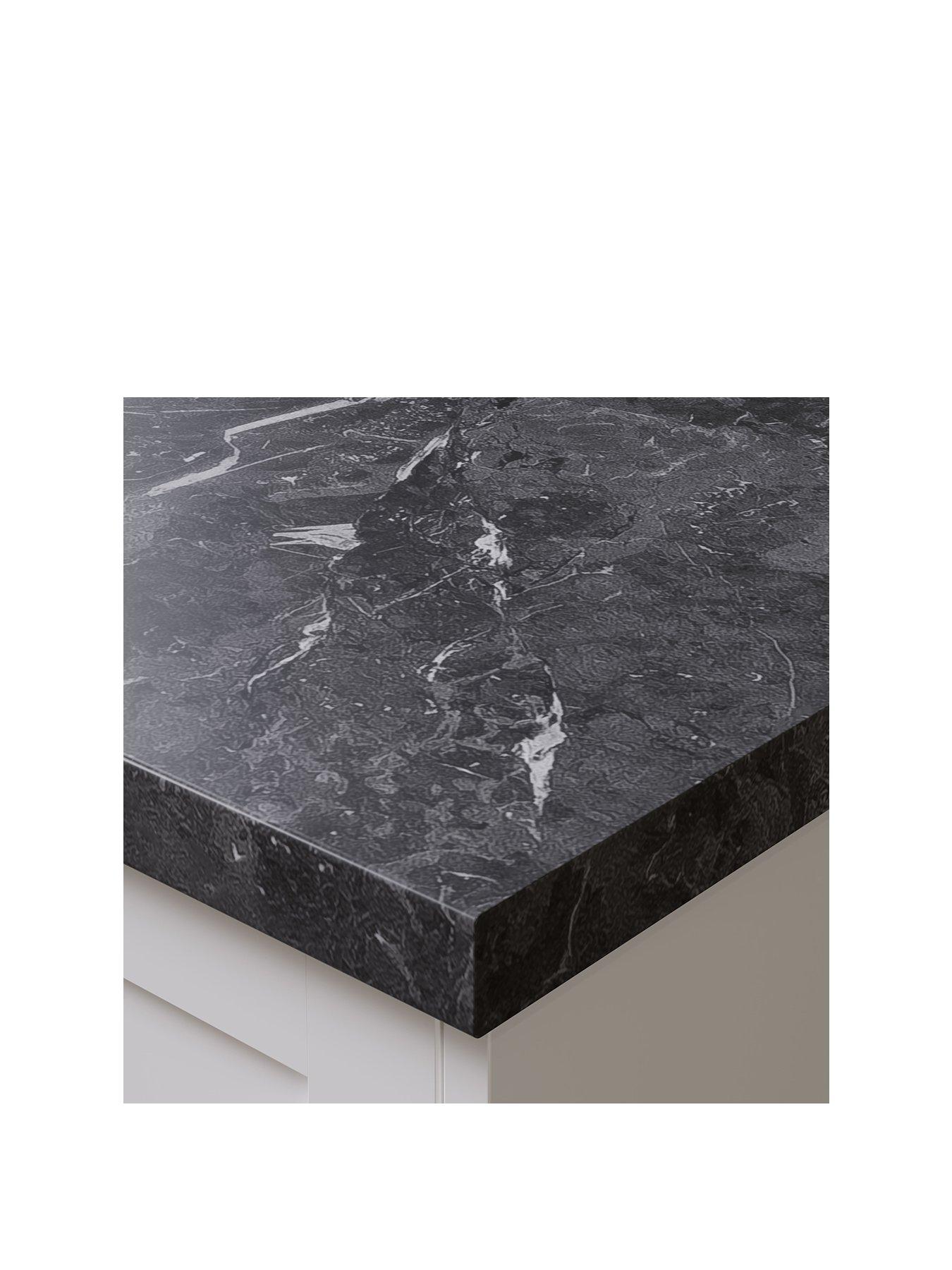 Image 2 of 7 of WilsonArt Plus Marquina Marble Postformed Laminate Kitchen Worktop - 4100mm x 600mm x 38mm