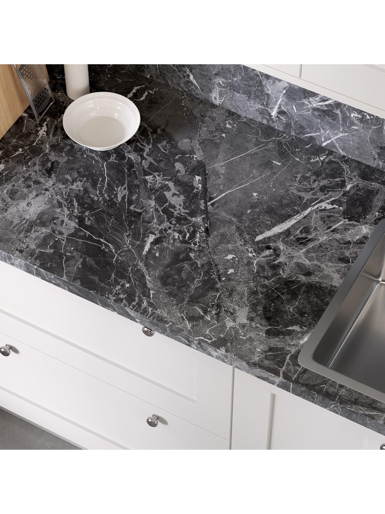 Image 5 of 7 of WilsonArt Plus Marquina Marble Postformed Laminate Kitchen Worktop - 4100mm x 600mm x 38mm