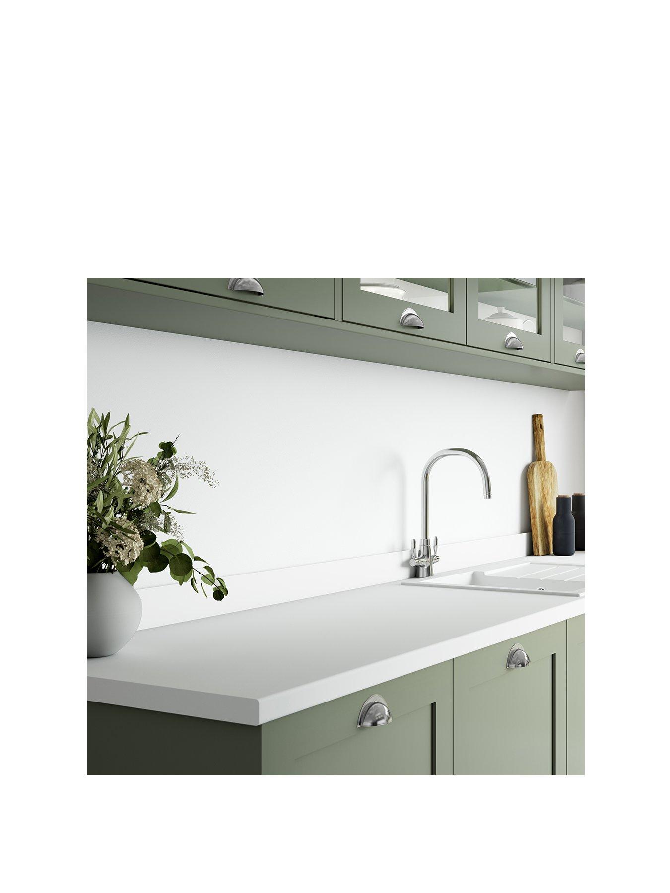 WilsonArt Plus Pure White Postformed Laminate Kitchen Worktop - 3000mm x 600mm x 38mm