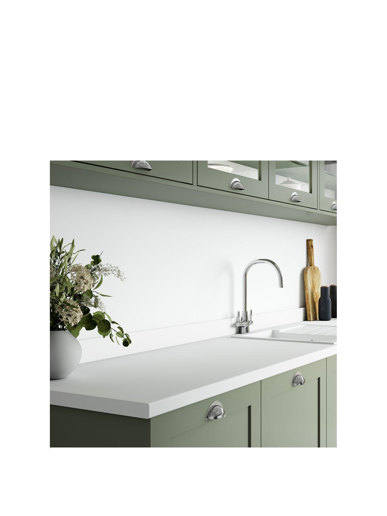 WilsonArt Plus Pure White Postformed Laminate Kitchen Worktop - 4100mm x 600mm x 38mm