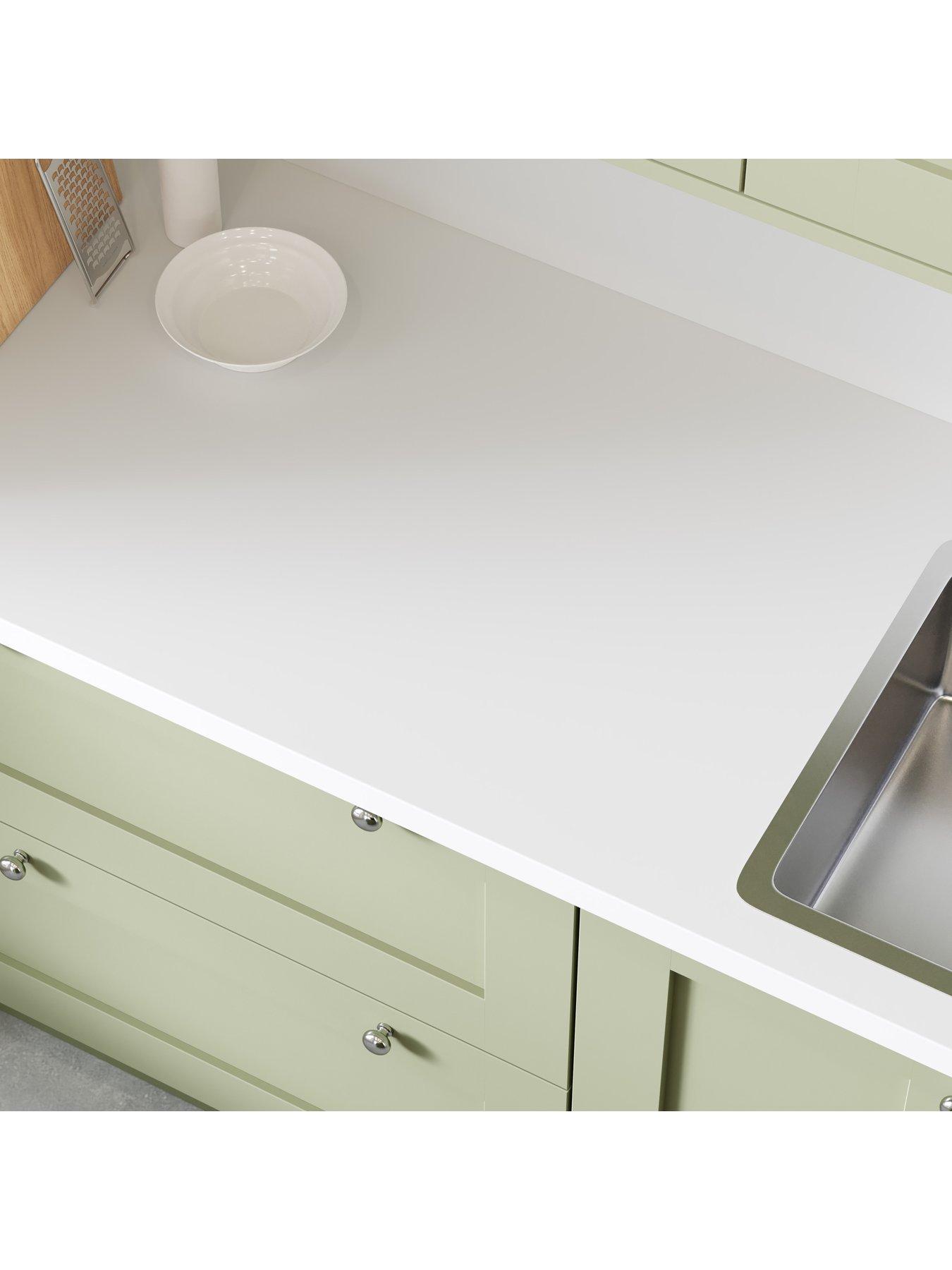 Image 2 of 5 of WilsonArt Plus Pure White Postformed Laminate Kitchen Worktop - 4100mm x 600mm x 38mm