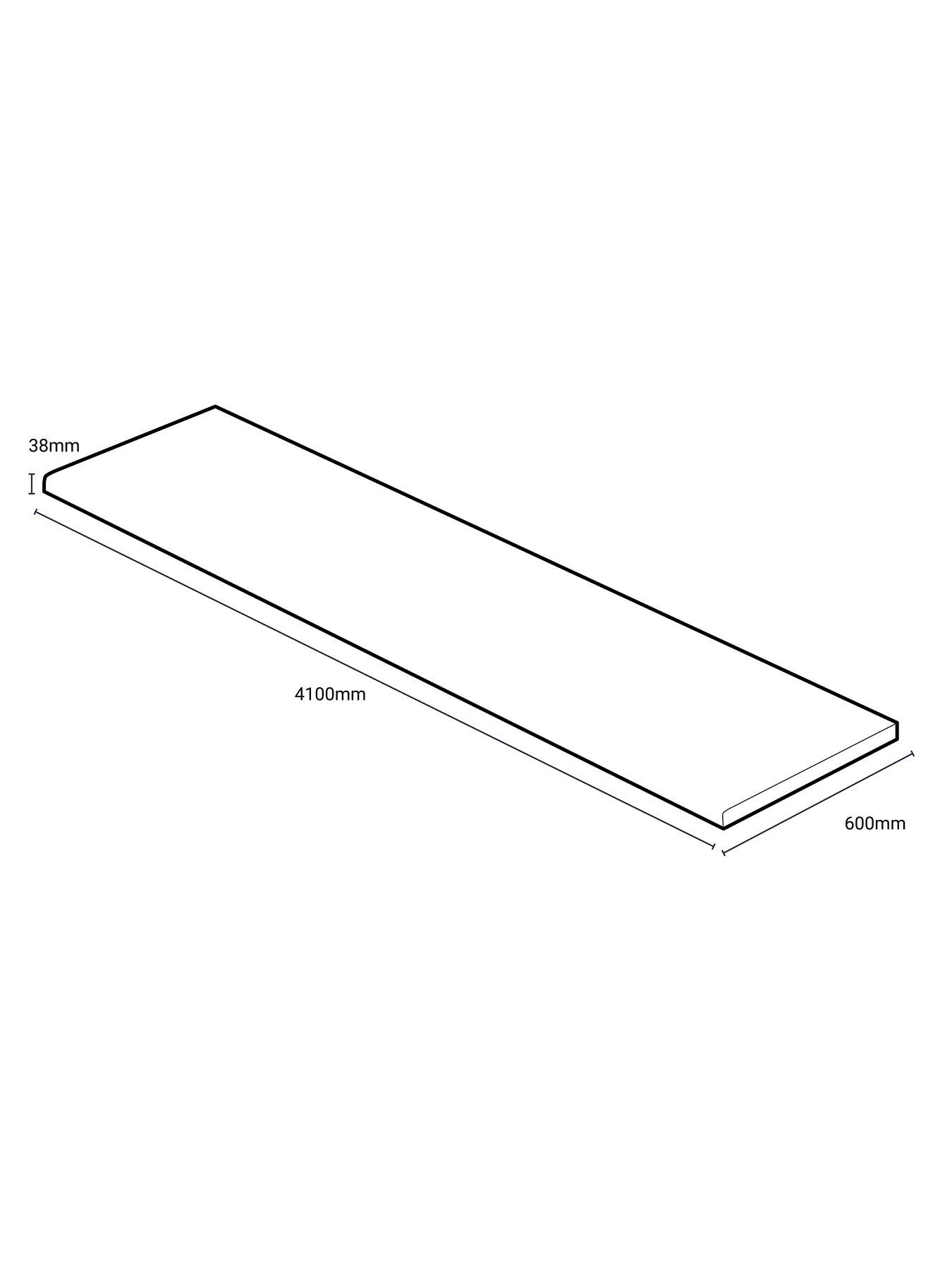 Image 5 of 5 of WilsonArt Plus Pure White Postformed Laminate Kitchen Worktop - 4100mm x 600mm x 38mm