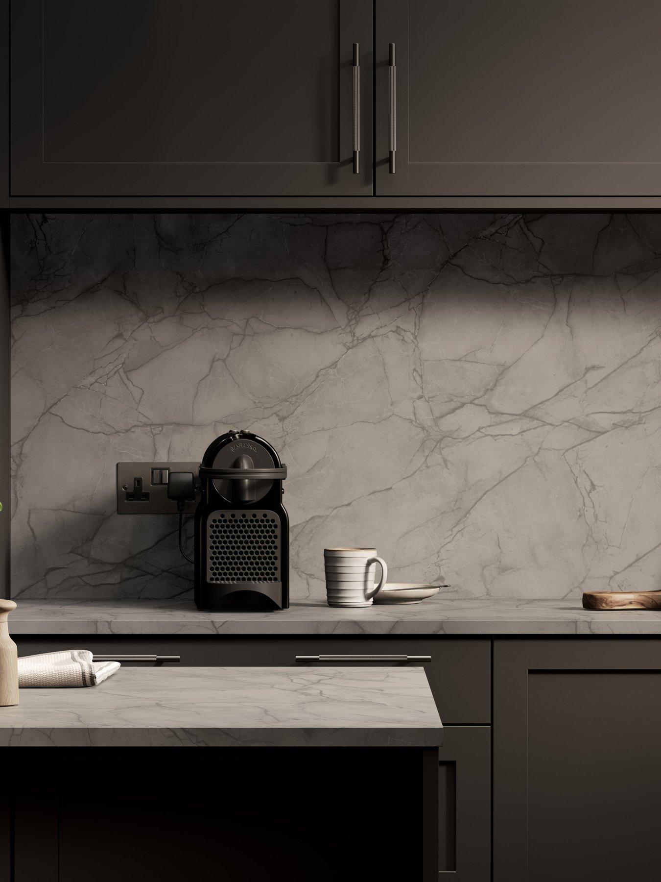 WilsonArt Omega Sleek Emperador Marble Square Edge Laminate Kitchen Splashback - 3000 x 600mm x 8mm