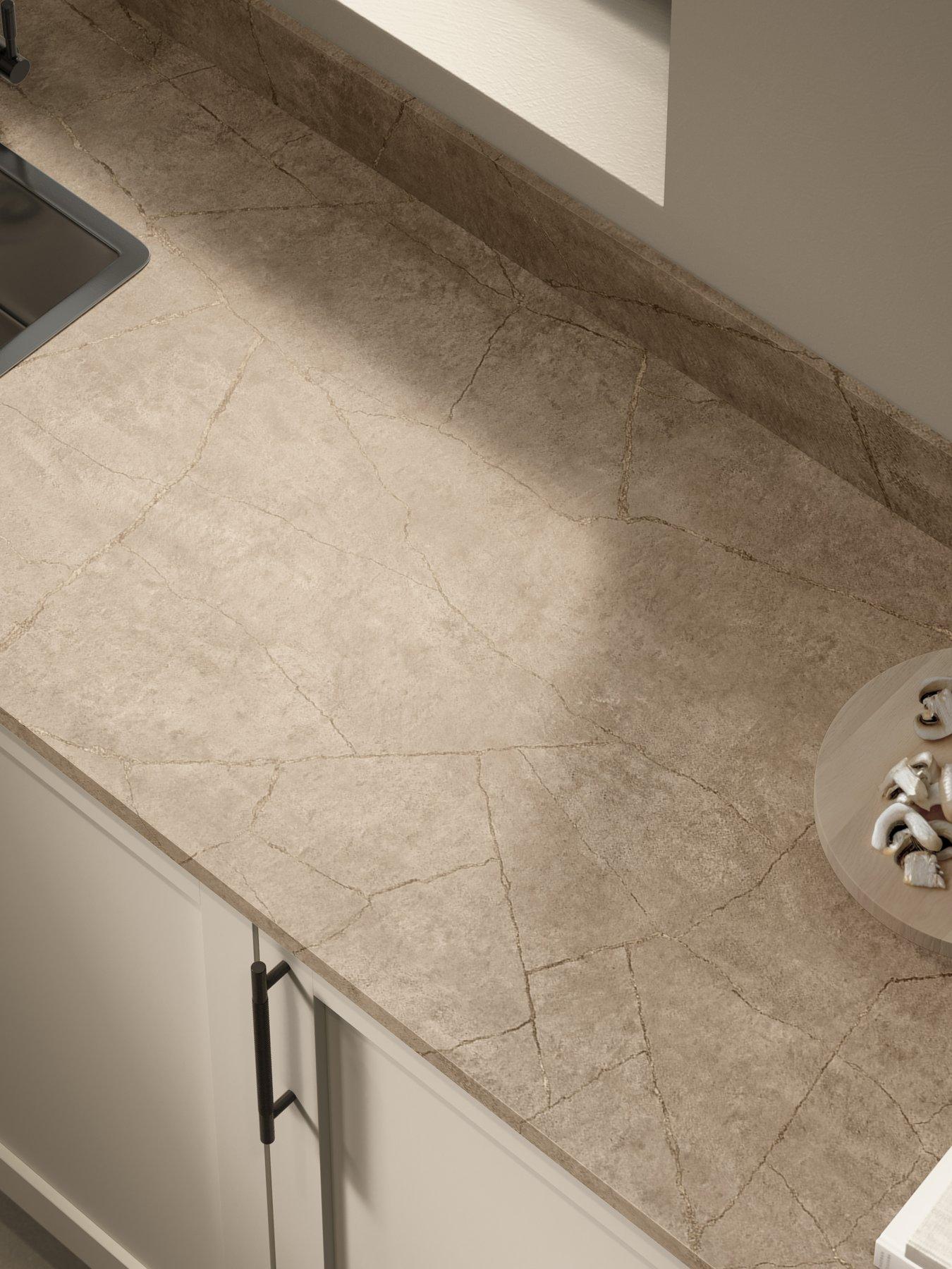 WilsonArt Omega Sleek Minos Stone Square Edge Laminate Kitchen Upstand - 3000 x 100mm x 20mm