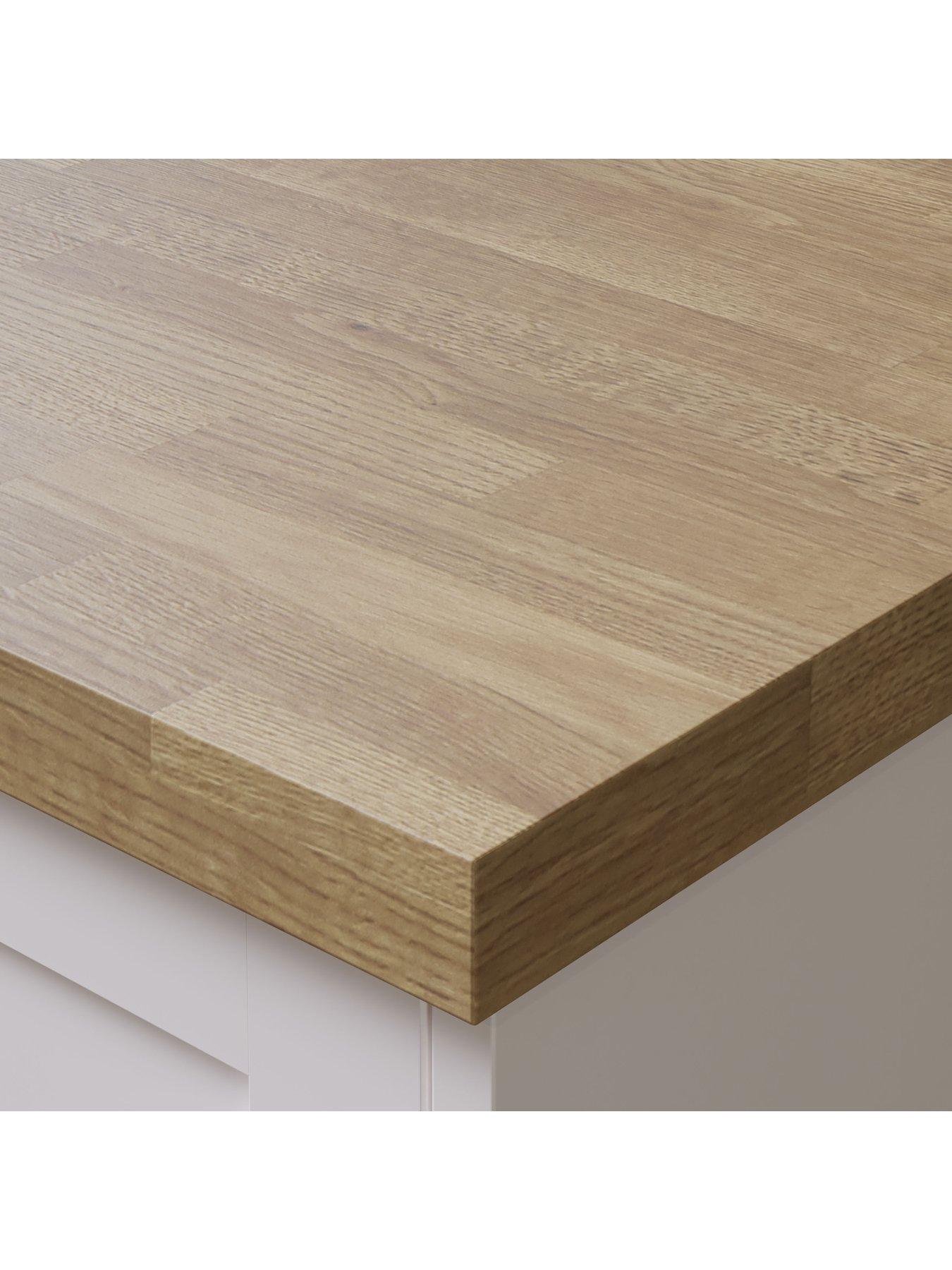 Image 5 of 6 of WilsonArt Omega Modern Natural Blocked Oak Square Edge Laminate Kitchen Worktop - 4100 x 620mm x 38mm
