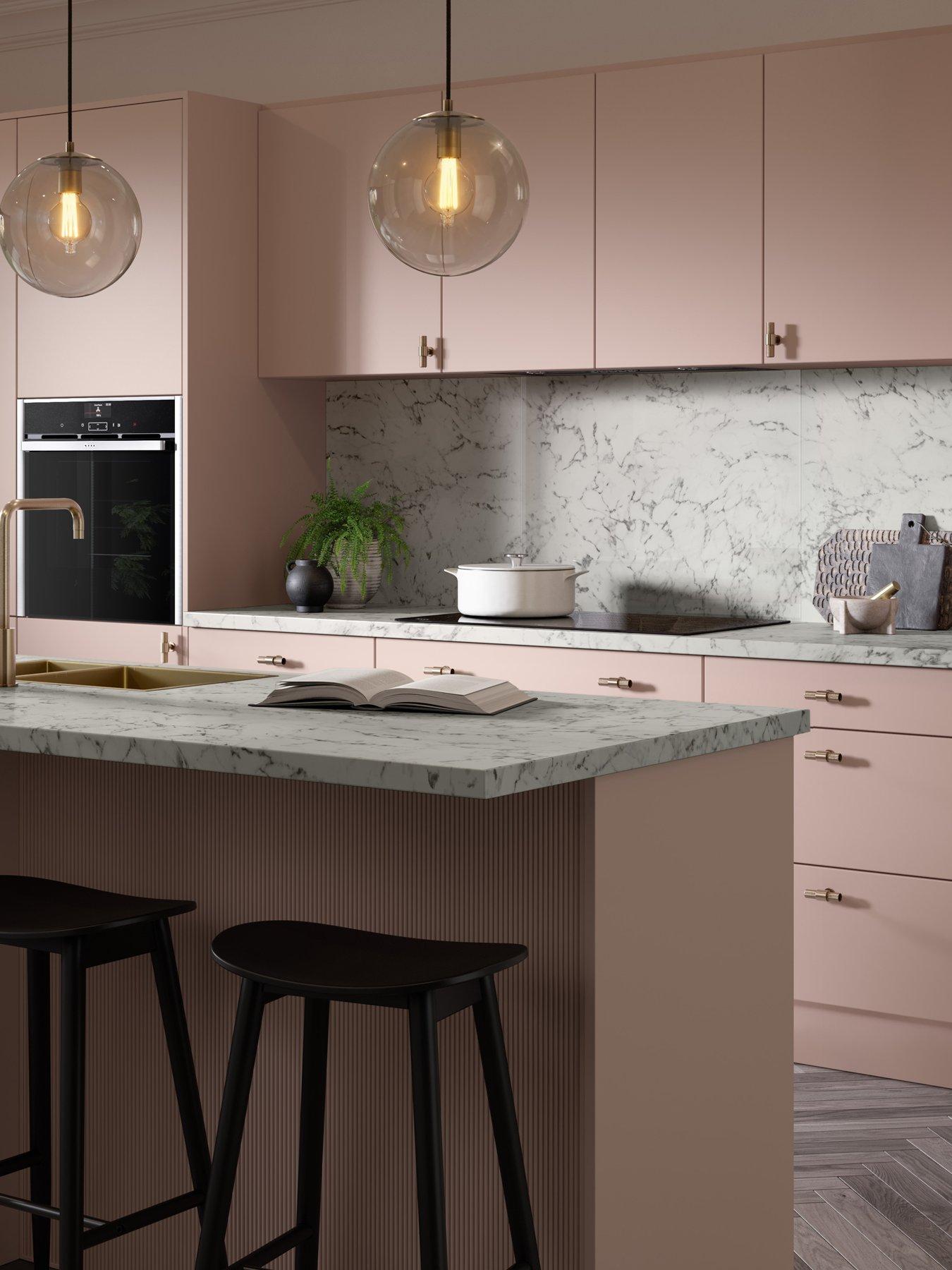 WilsonArt Omega Modern Tuscany Marble  Square Edge Laminate Kitchen Worktop - 3000 x 620mm x 38mm