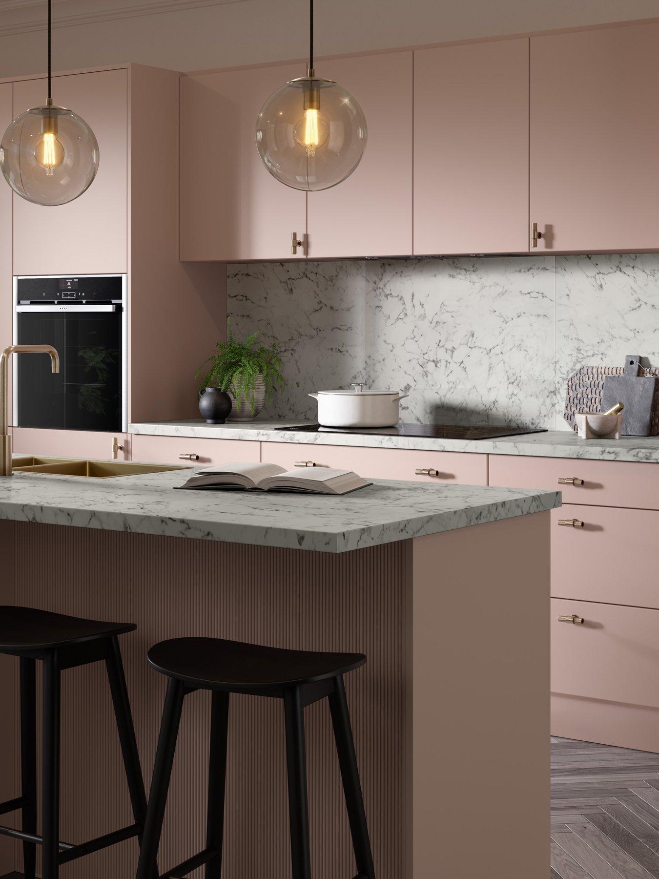WilsonArt Omega Modern Tuscany Marble  Square Edge Laminate Kitchen Breakfast Bar - 4100 x 900mm x 38mm