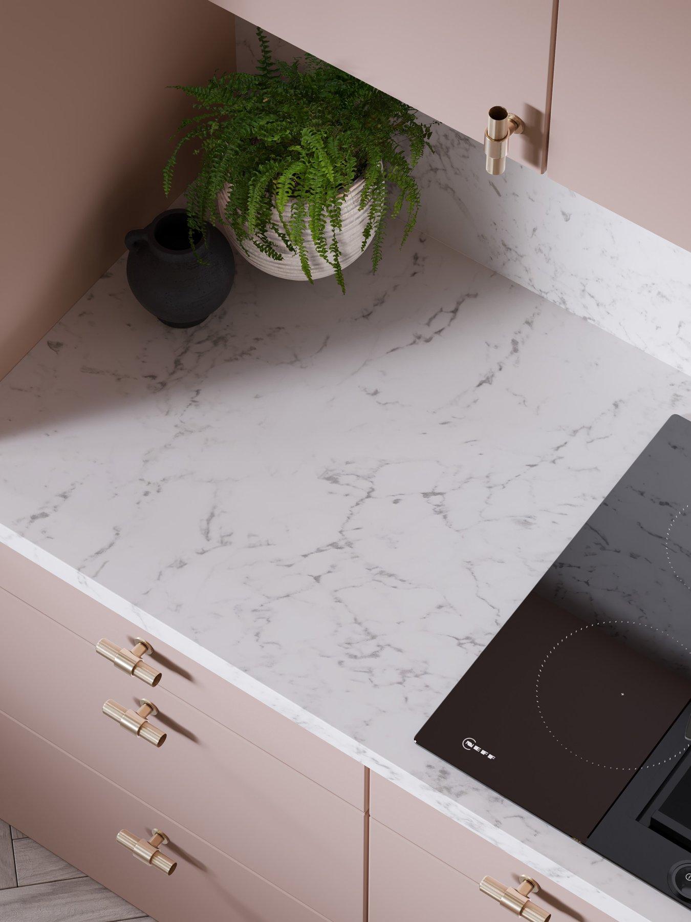 Image 1 of 5 of WilsonArt Omega Modern Tuscany Marble &nbsp;Square Edge Laminate Kitchen Upstand - 3000 x 100mm x 20mm