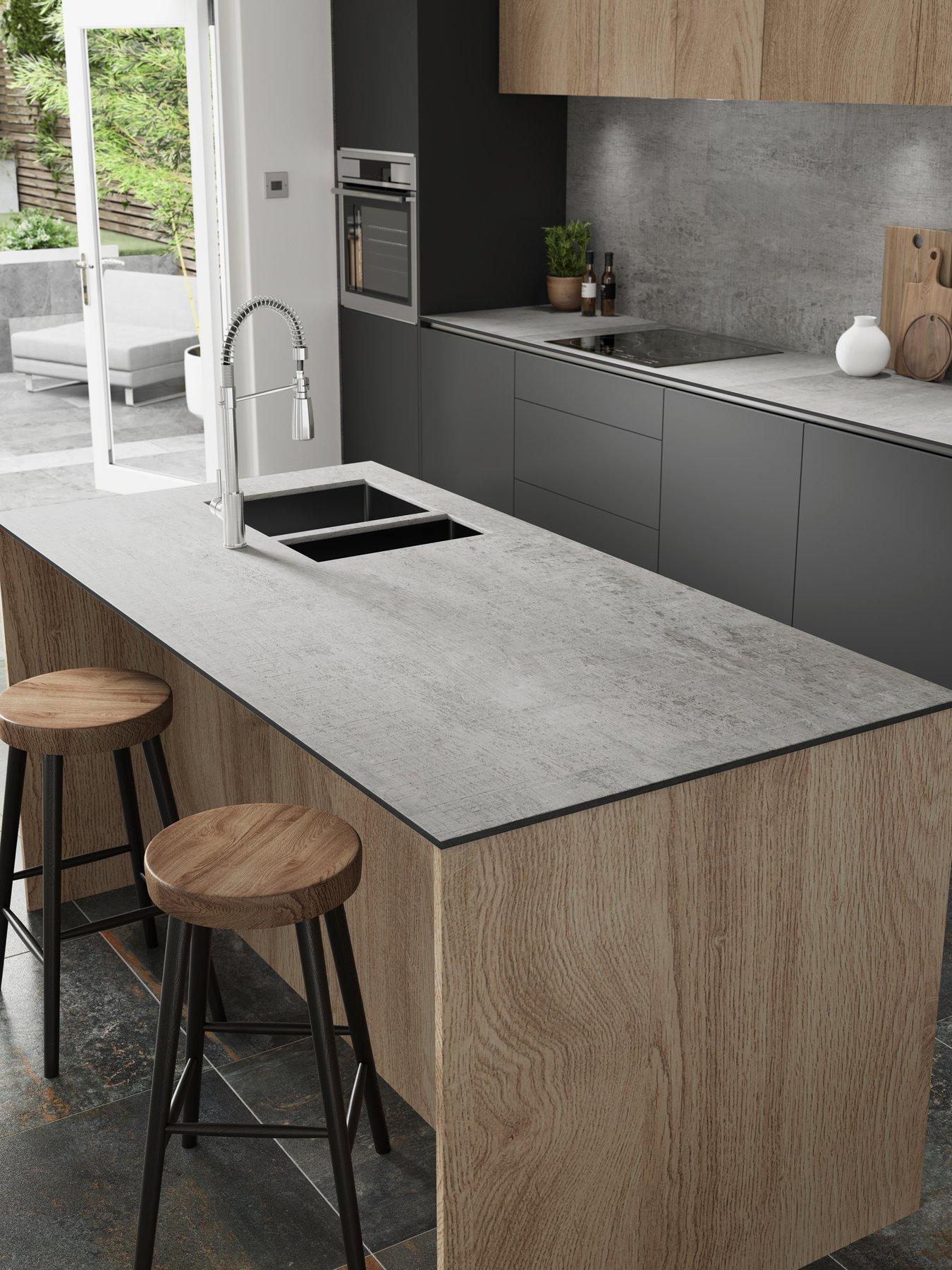 WilsonArt Zenith Kitchen Worktop - Woodstone Gris - 3000mm x 650mm x 12.5mm