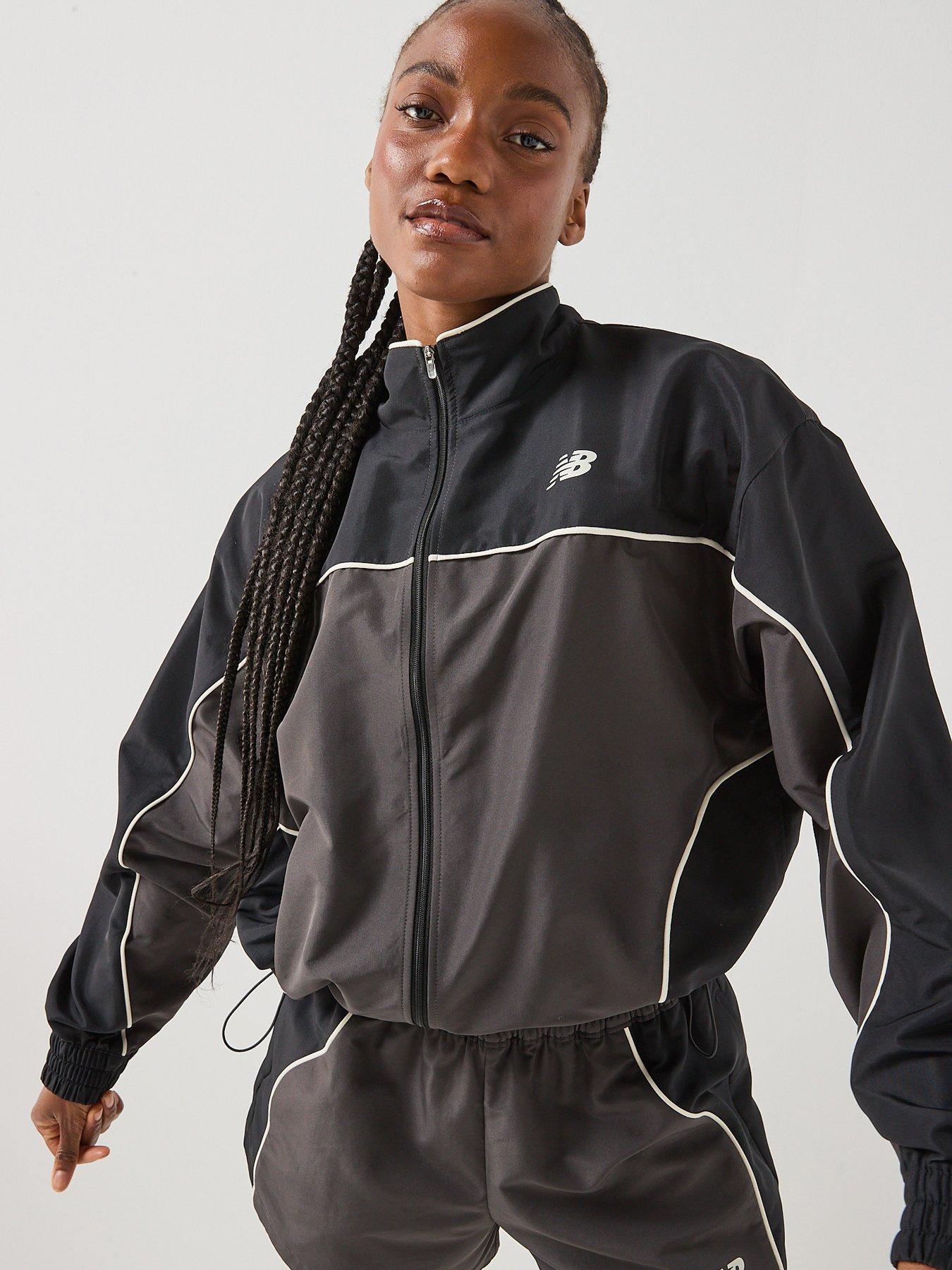 New Balance Women's Trackside Woven Jacket - Black Cement