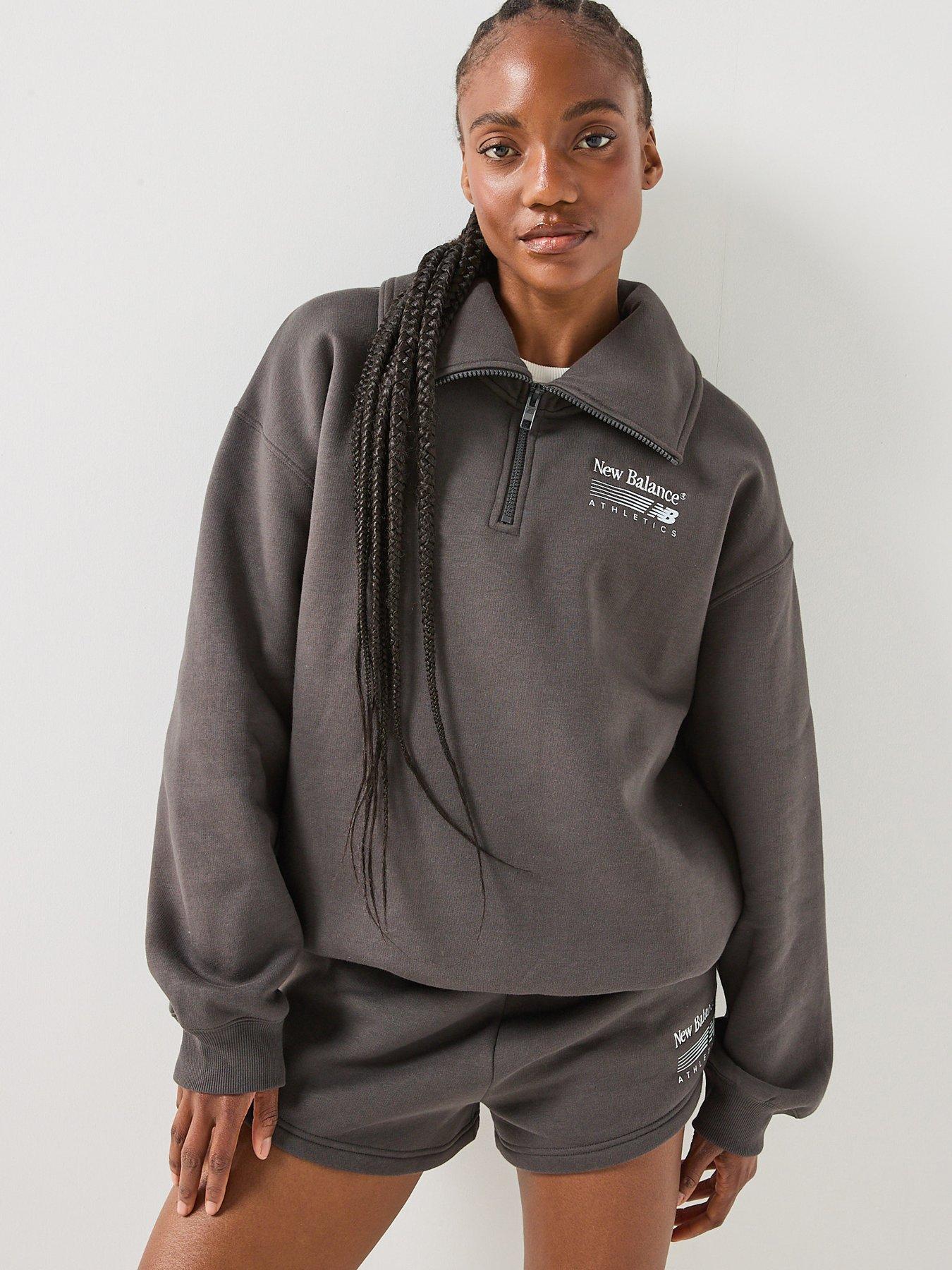 Image 1 of 6 of New Balance Women's Trackside Fleece Half Zip - Black Cement