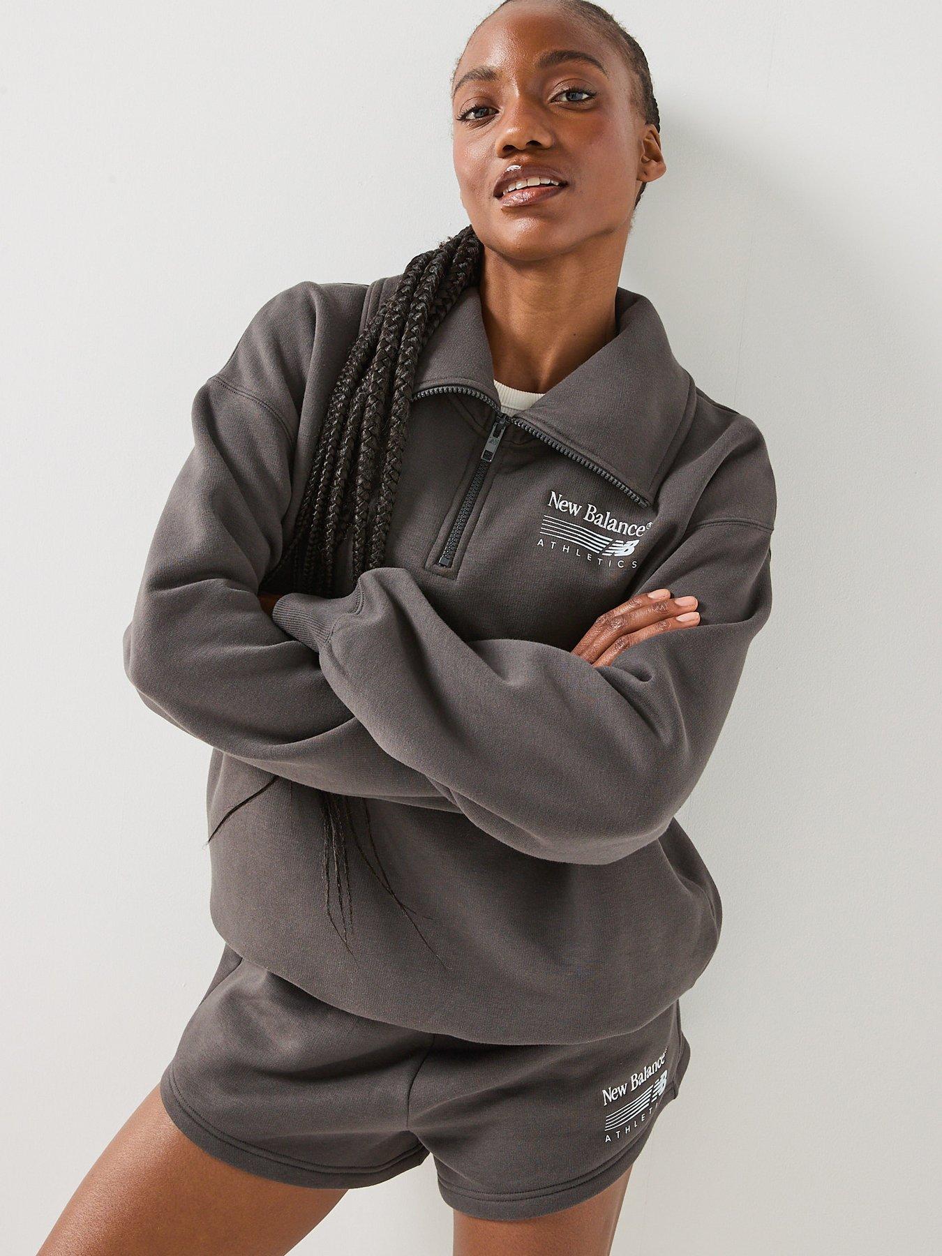 Image 4 of 6 of New Balance Women's Trackside Fleece Half Zip - Black Cement