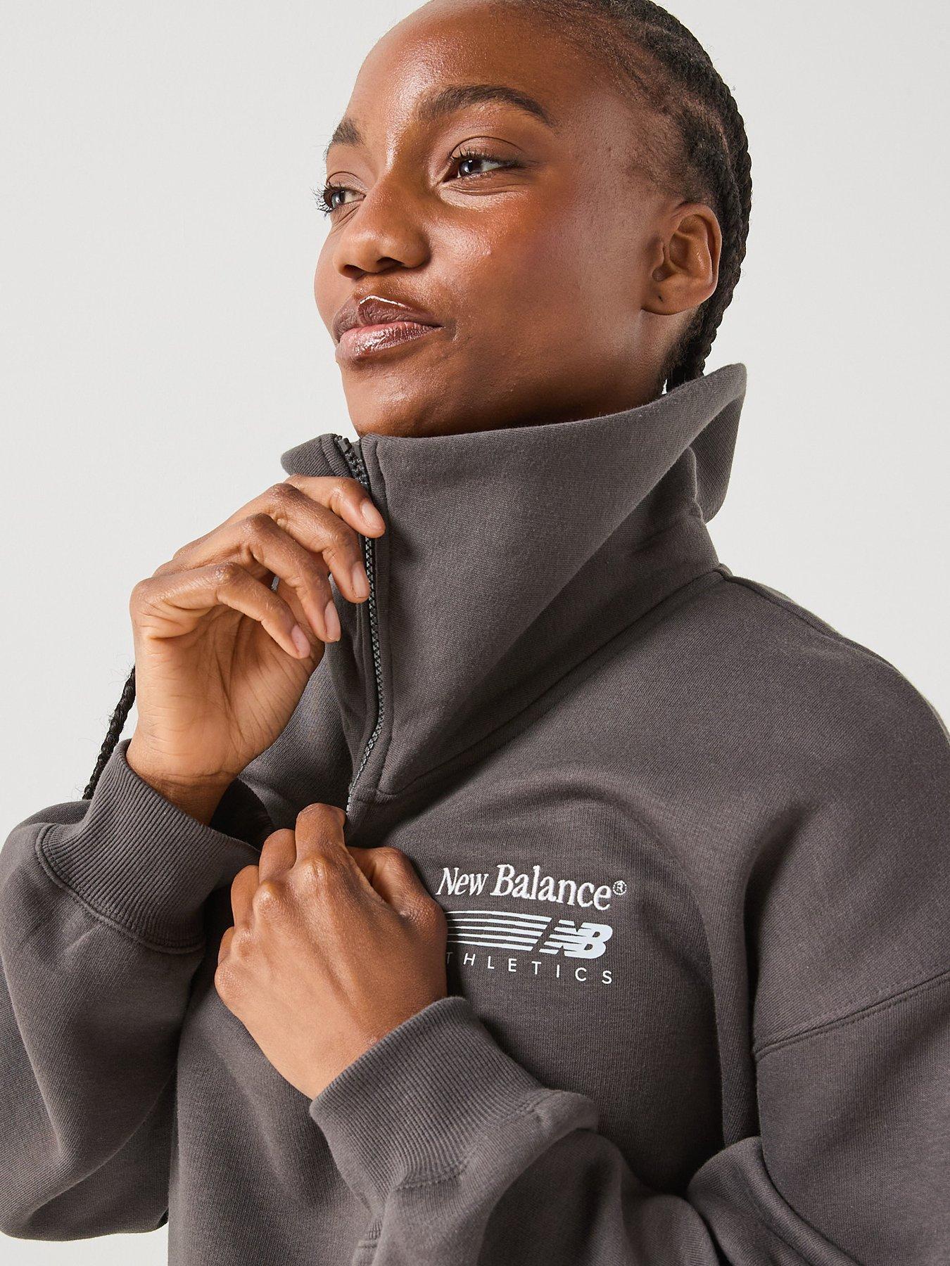 Image 5 of 6 of New Balance Women's Trackside Fleece Half Zip - Black Cement
