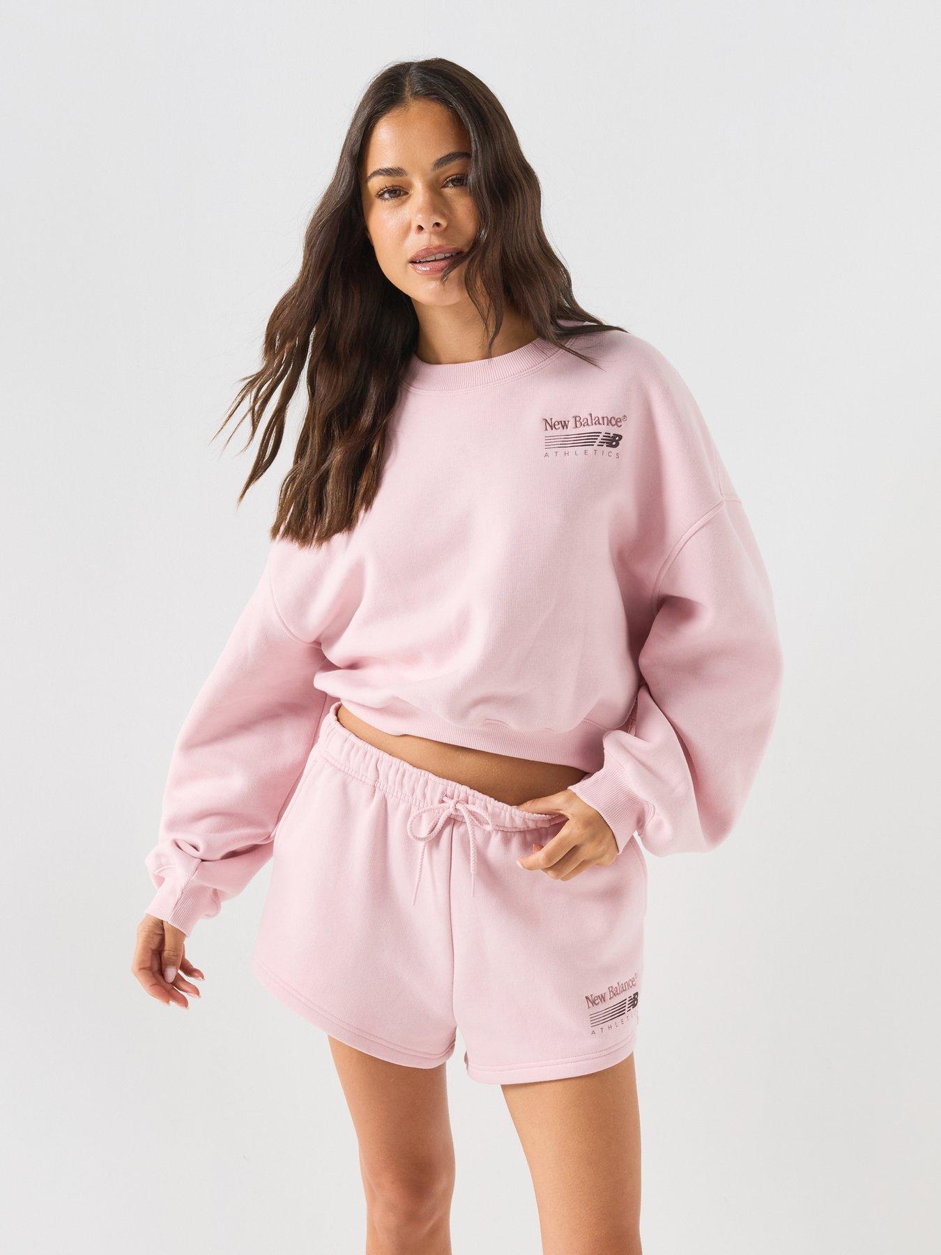 New Balance Women's Trackside Fleece Crew Neck Sweatshirt - Pink
