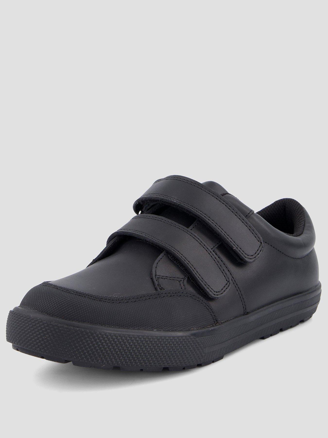 Image 2 of 8 of The Very Collection Boys Mateo Double Hook-and-Loop Strap Trainer School Shoe - Black