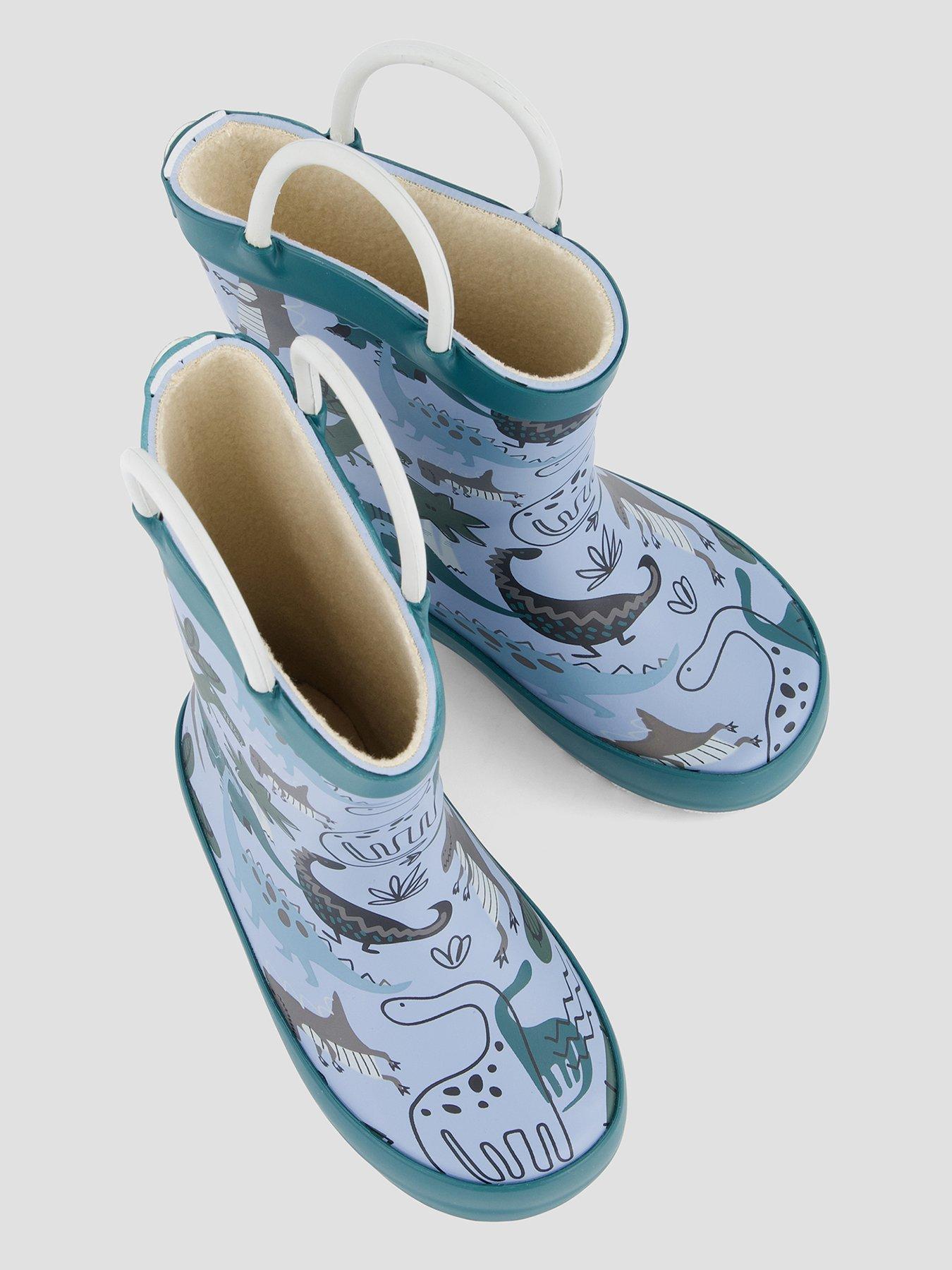 Image 3 of 7 of The Very Collection Boys' Dinosaur Pull On Wellington Boots - Multi