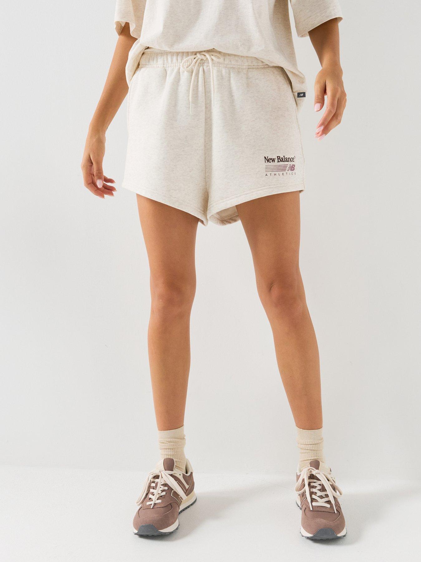 New Balance Women's Trackside Fleece Shorts - Cream