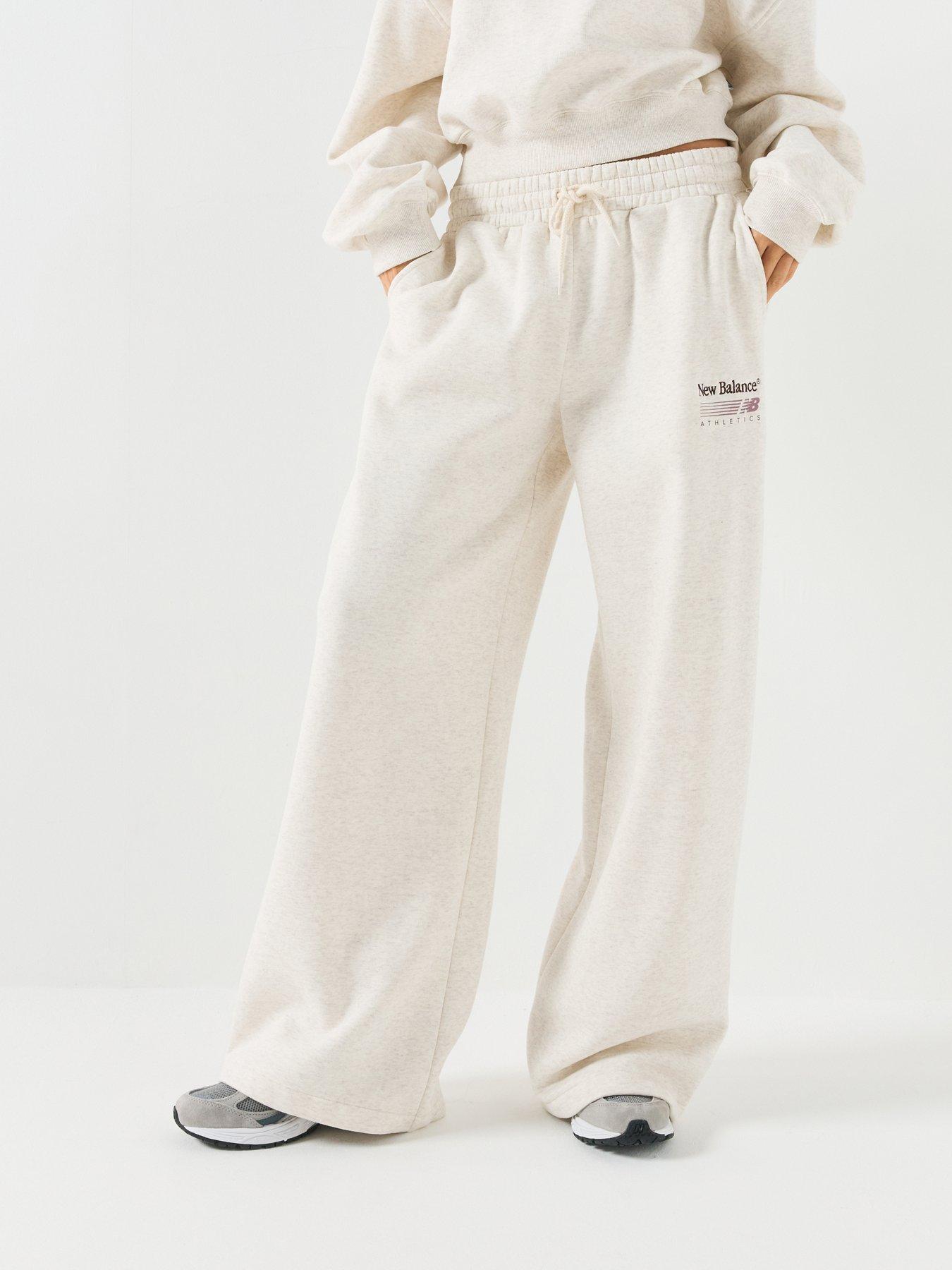 New Balance Women's Trackside Fleece Trousers - Cream
