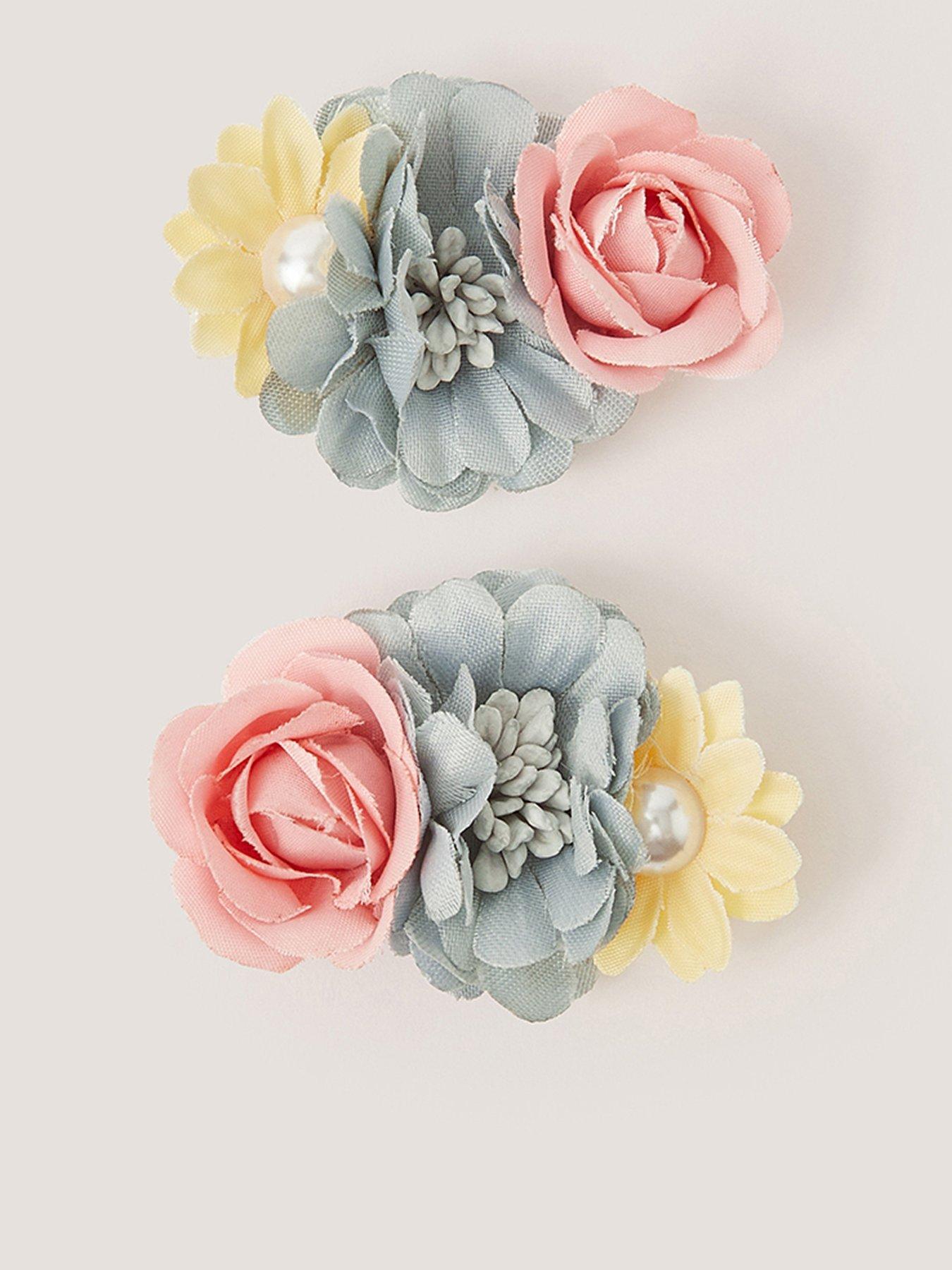 Image 1 of 2 of Monsoon Girls 2 Pack Botanical Flower Clips - Multi