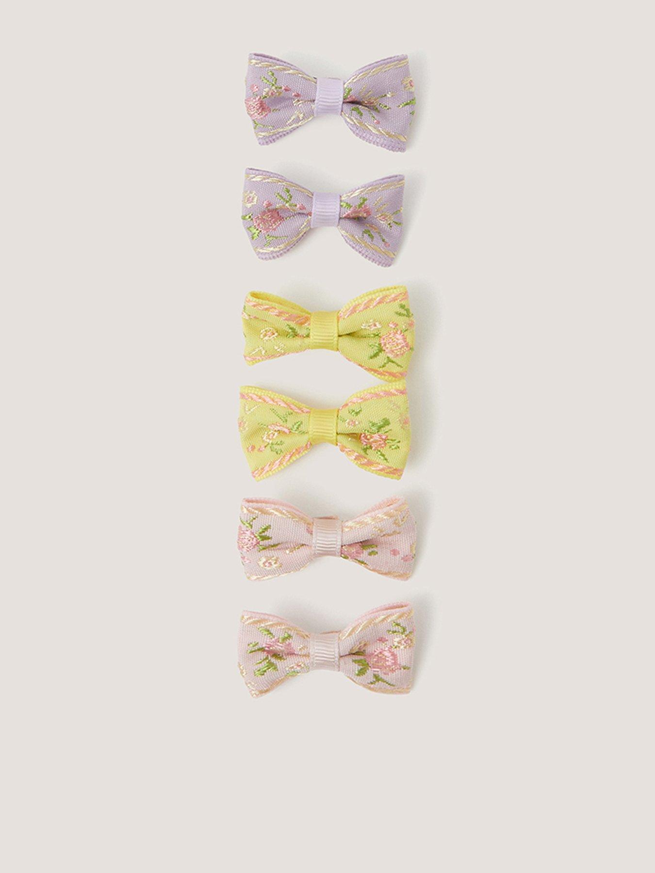 front image of monsoon-girls-6-pack-bridesmaid-bow-clips-multi