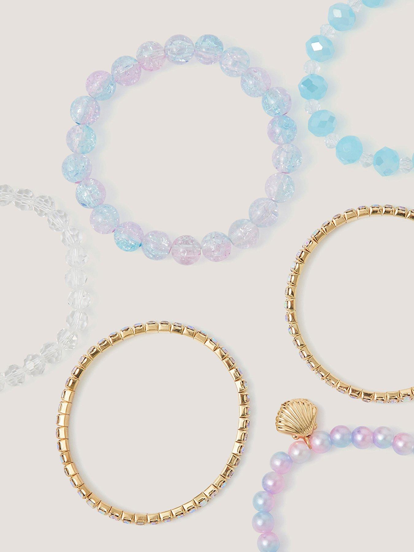  image of monsoon-girls-6-pack-mermaid-bracelets-multi