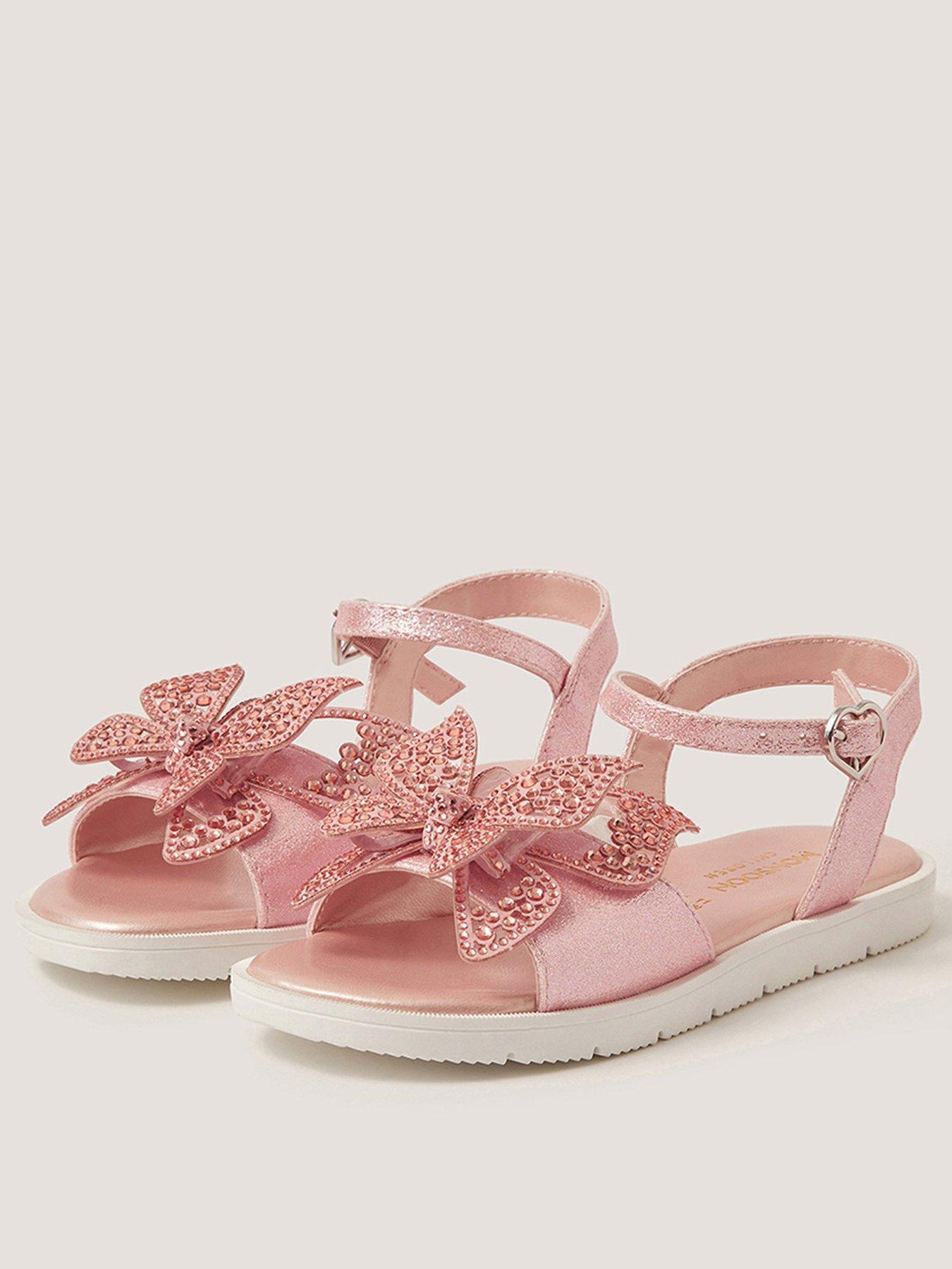 Monsoon Girls Bling Butterfly Sandals - Pink