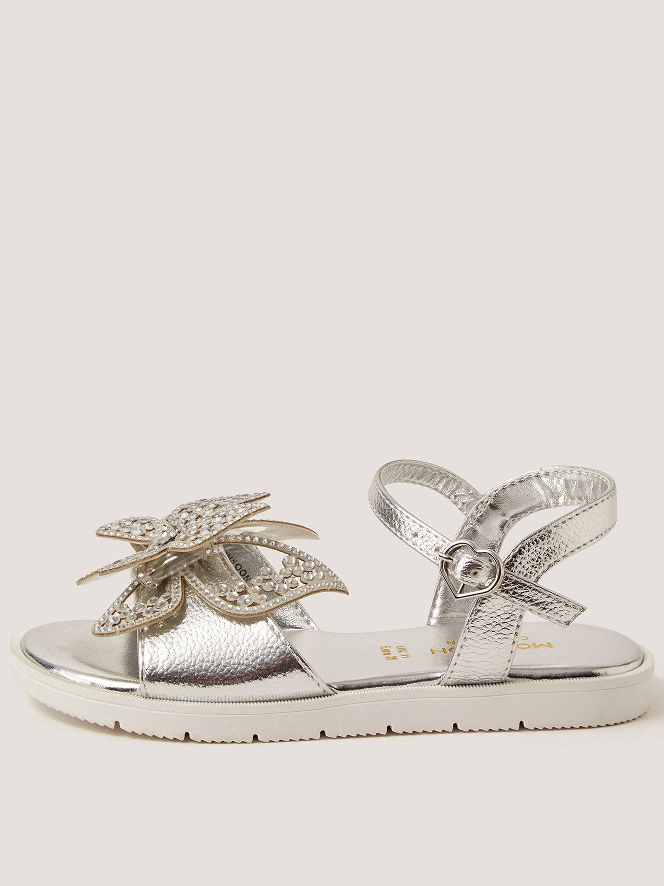 Monsoon Girls Bling Butterfly Sandals - Silver