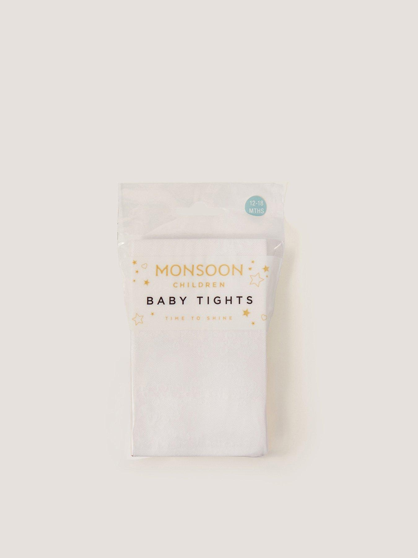 Image 2 of 3 of Monsoon Baby Girls Lace Tights - White