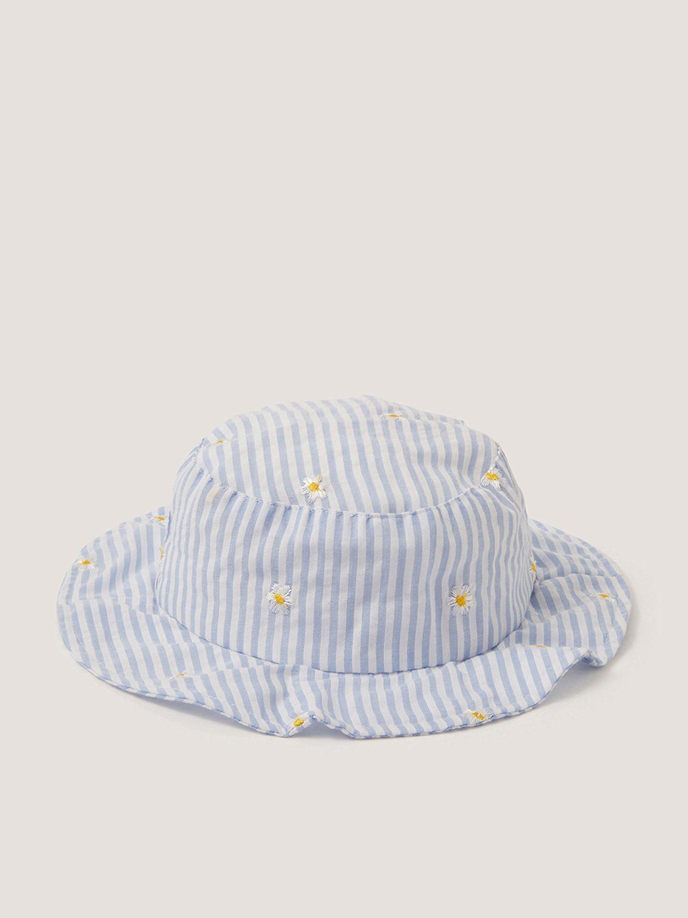 Monsoon Baby Girls Stripe Bucket Hat - Blue
