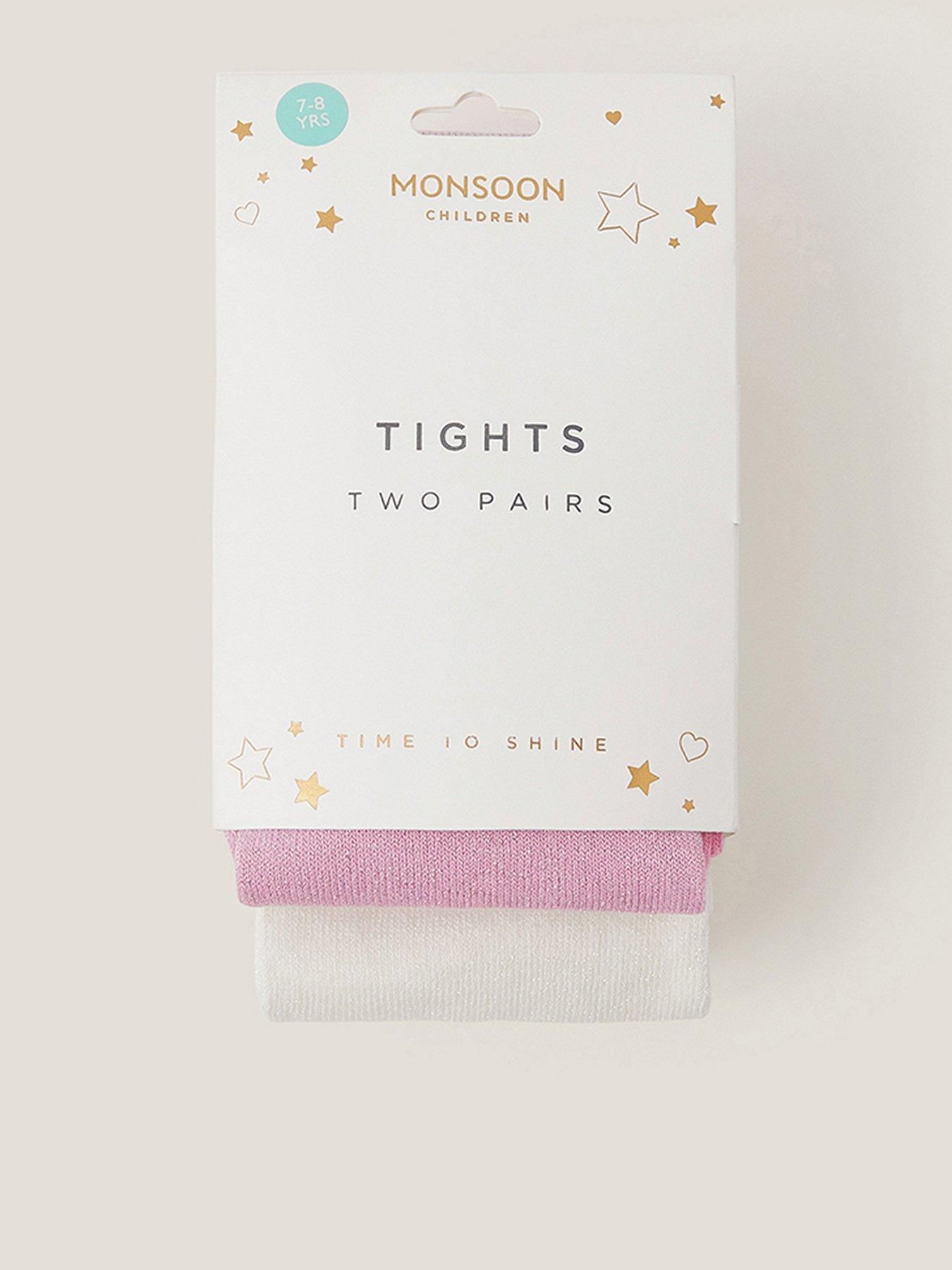 Monsoon Girls Frosted 2 Pack Tights - Multi