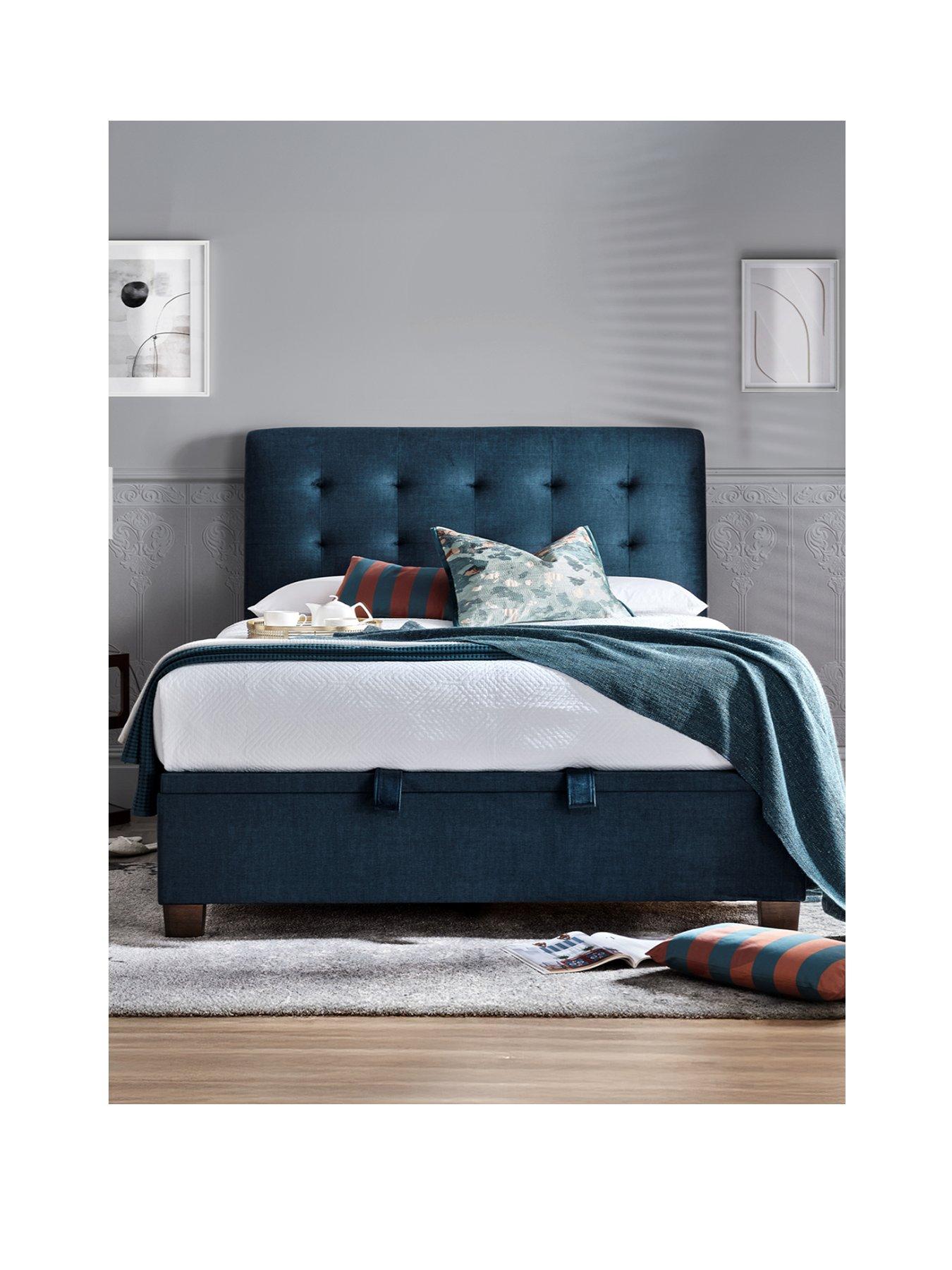 Image 2 of 5 of The Very Collection Faroe End Lift Up Storage Ottoman With Airsprung Mattress Options (Buy &amp; SAVE!) - Blue