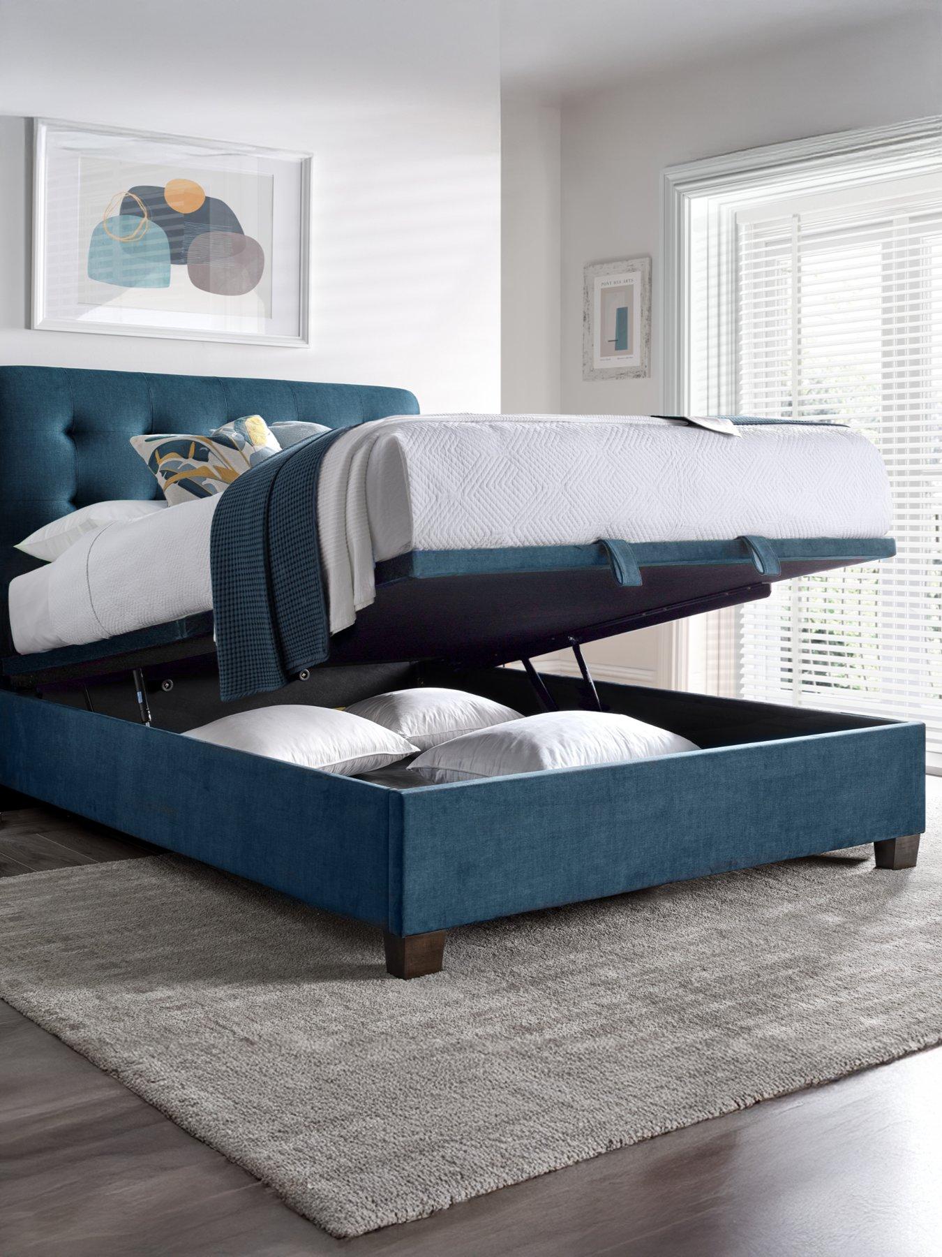 Image 3 of 5 of The Very Collection Faroe End Lift Up Storage Ottoman With Airsprung Mattress Options (Buy &amp; SAVE!) - Blue