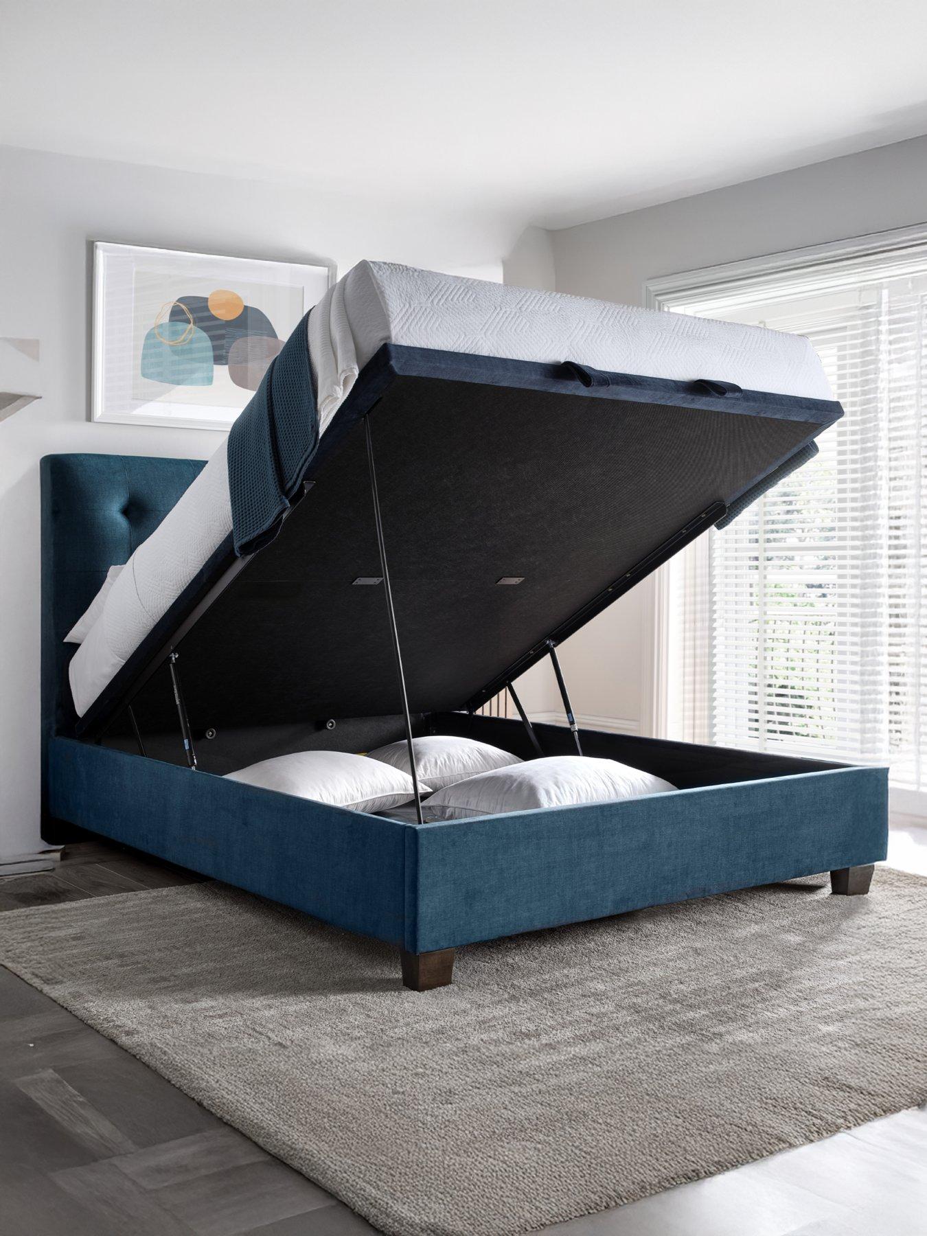Image 5 of 5 of The Very Collection Faroe End Lift Up Storage Ottoman With Airsprung Mattress Options (Buy &amp; SAVE!) - Blue