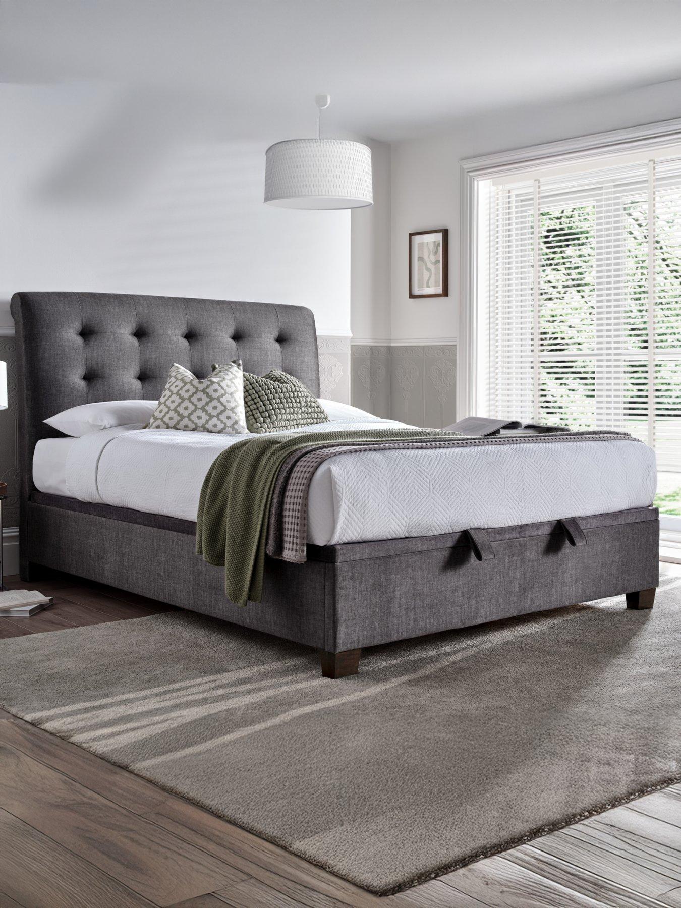 Image 1 of 5 of The Very Collection Faroe End Lift Up Storage Ottoman With Airsprung Mattress Options (Buy &amp; SAVE!) - Grey