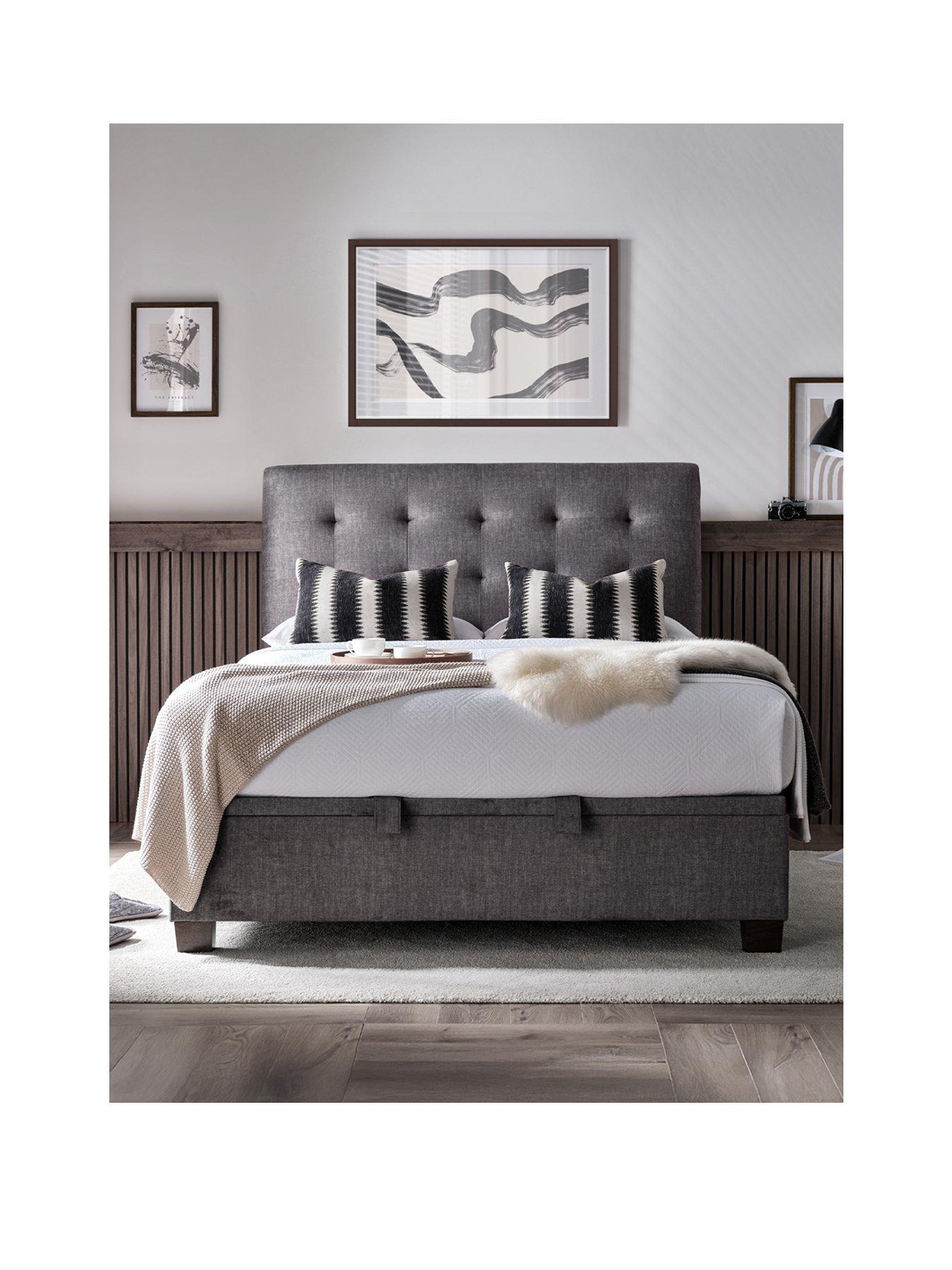 Image 2 of 5 of The Very Collection Faroe End Lift Up Storage Ottoman With Airsprung Mattress Options (Buy &amp; SAVE!) - Grey