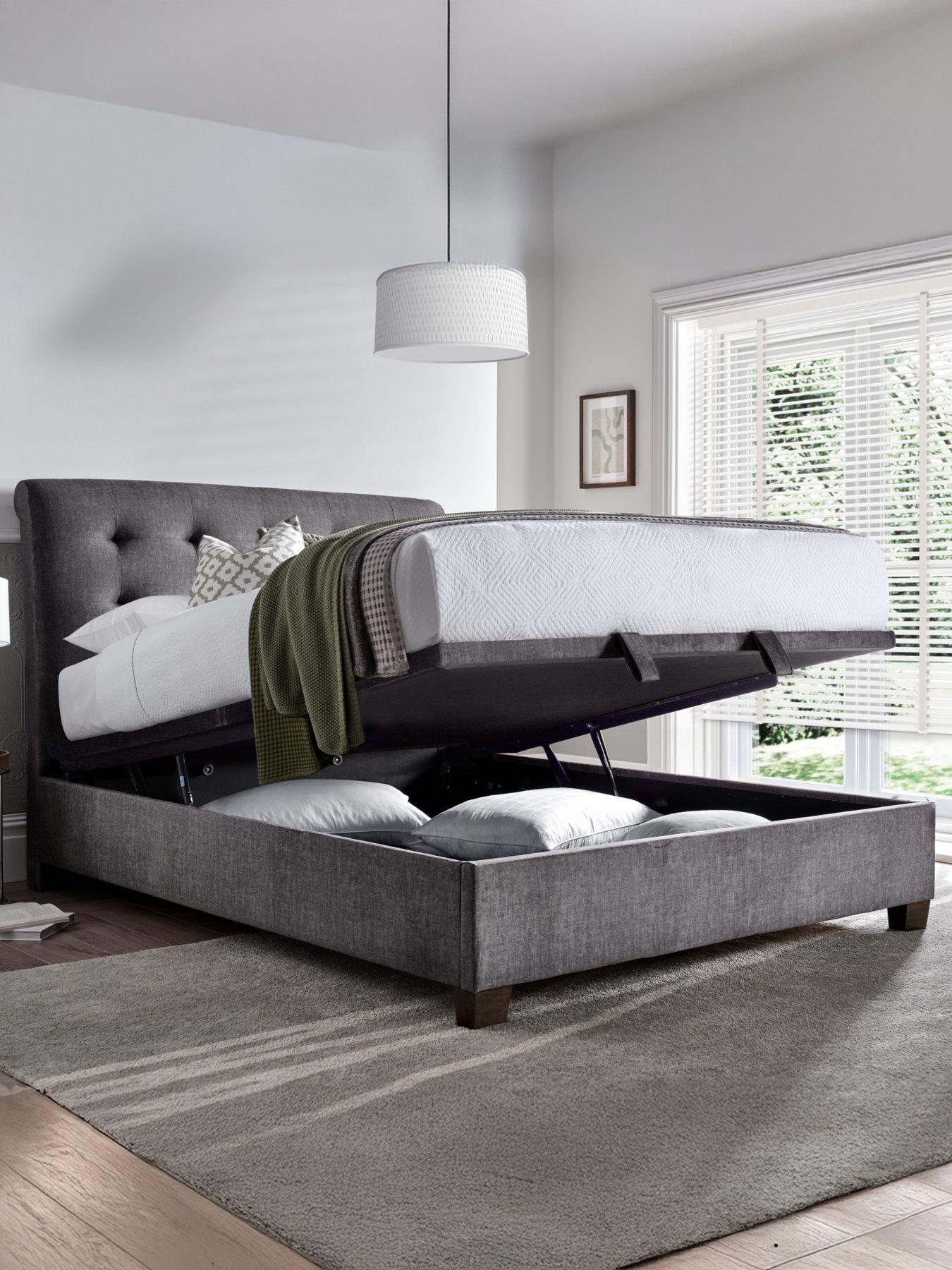 Image 3 of 5 of The Very Collection Faroe End Lift Up Storage Ottoman With Airsprung Mattress Options (Buy &amp; SAVE!) - Grey