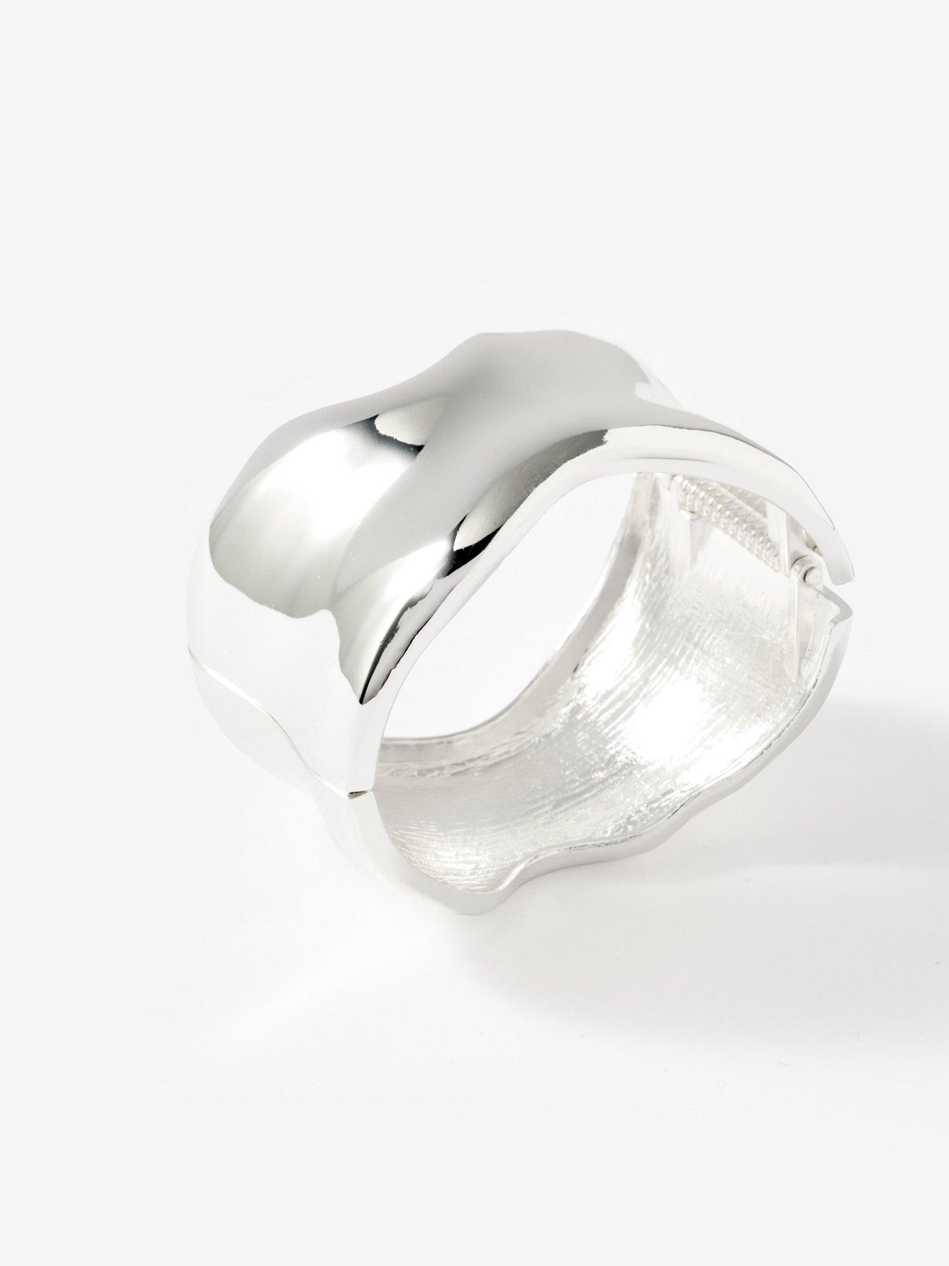 Image 2 of 4 of Mint Velvet Clean Wave Bangle - Silver