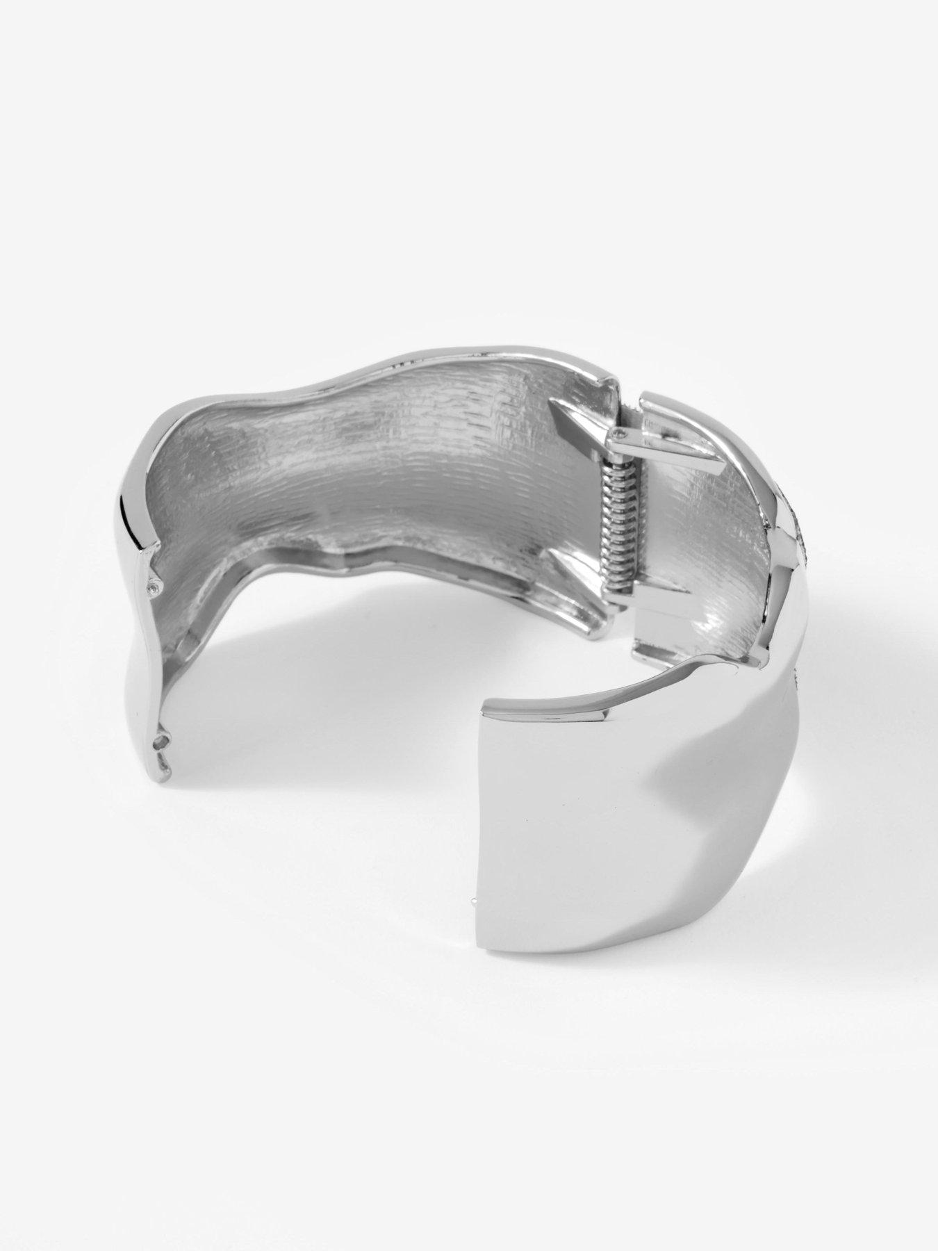 Image 3 of 4 of Mint Velvet Clean Wave Bangle - Silver