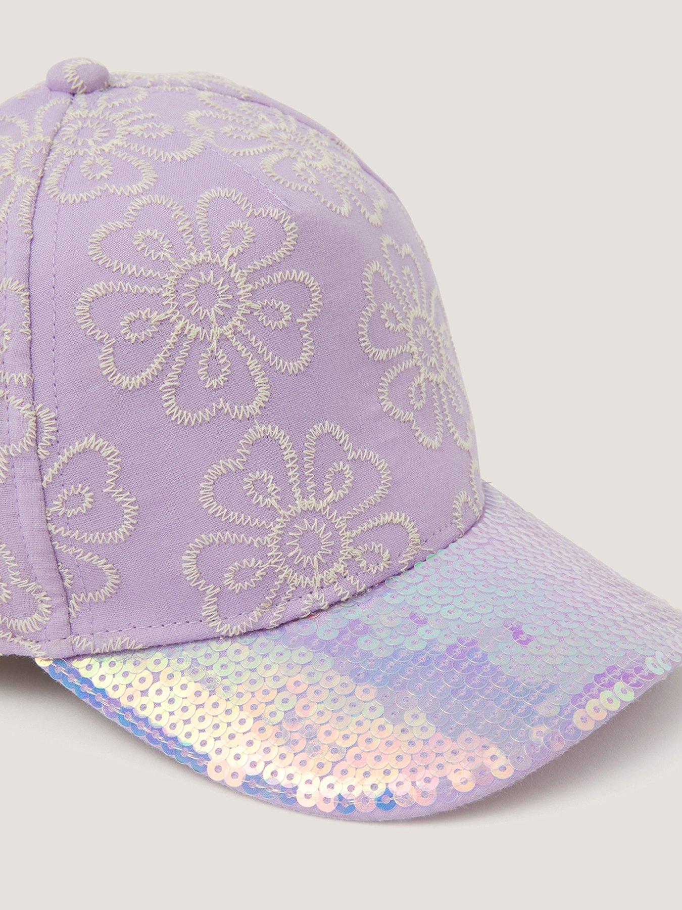 Image 3 of 3 of Monsoon Girls Embroidered Sparkle Hat - Light Purple