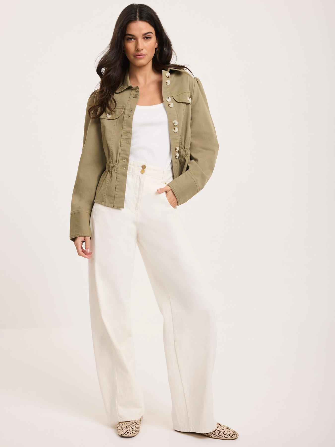Image 1 of 6 of Mint Velvet Relaxed Wide Jean - Ivory