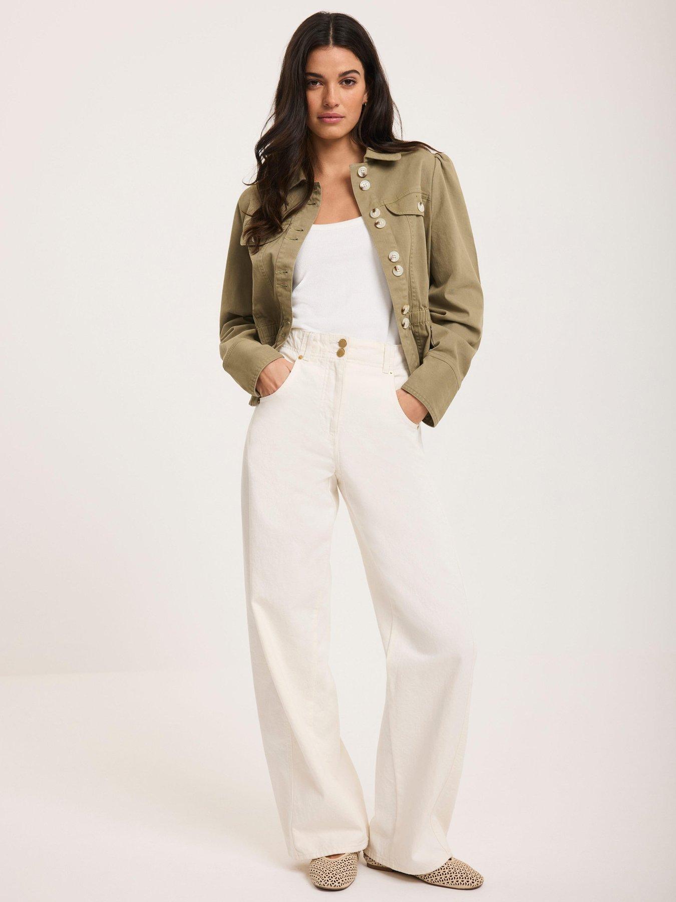 Image 3 of 6 of Mint Velvet Relaxed Wide Jean - Ivory