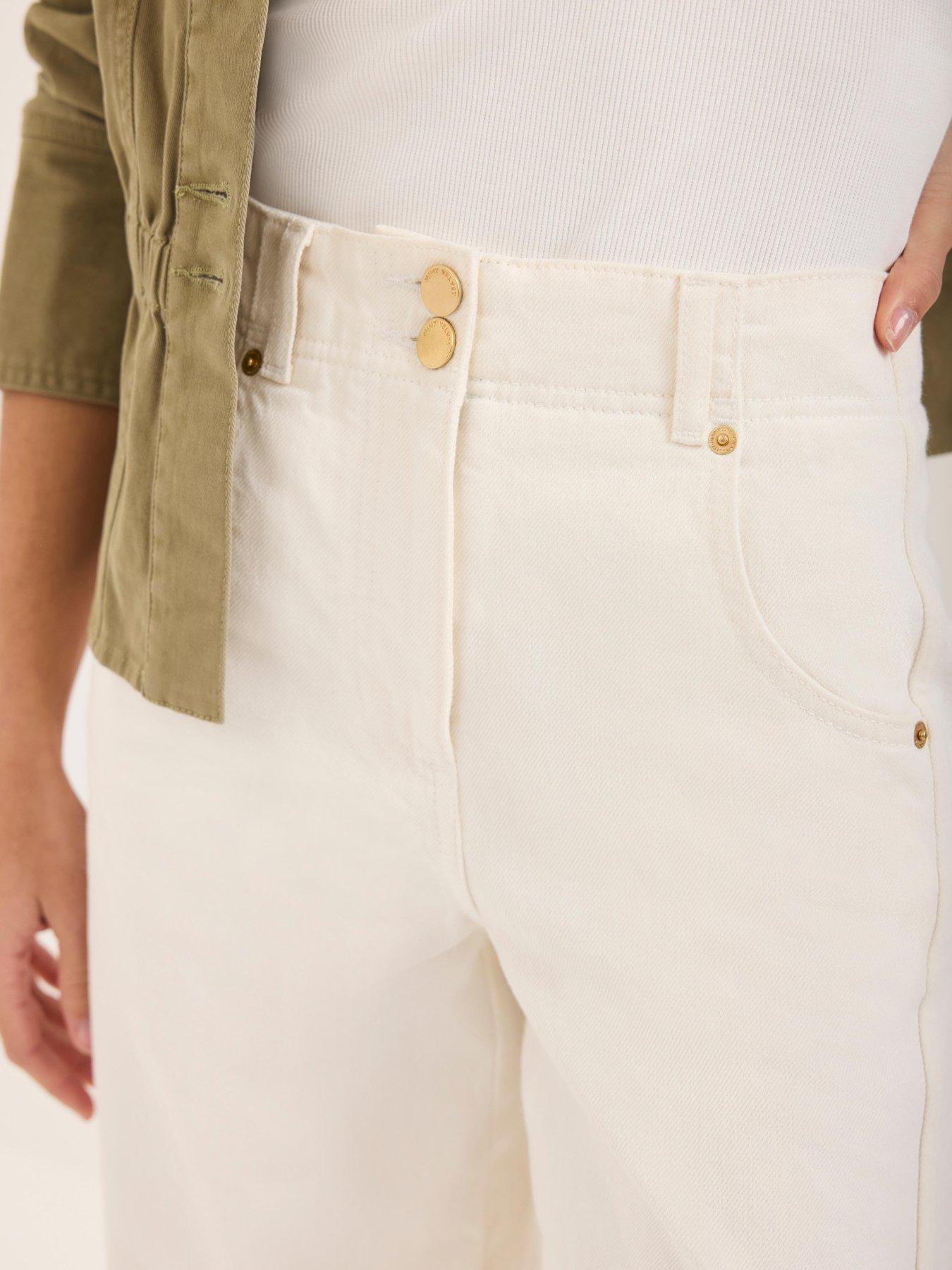 Image 4 of 6 of Mint Velvet Relaxed Wide Jean - Ivory