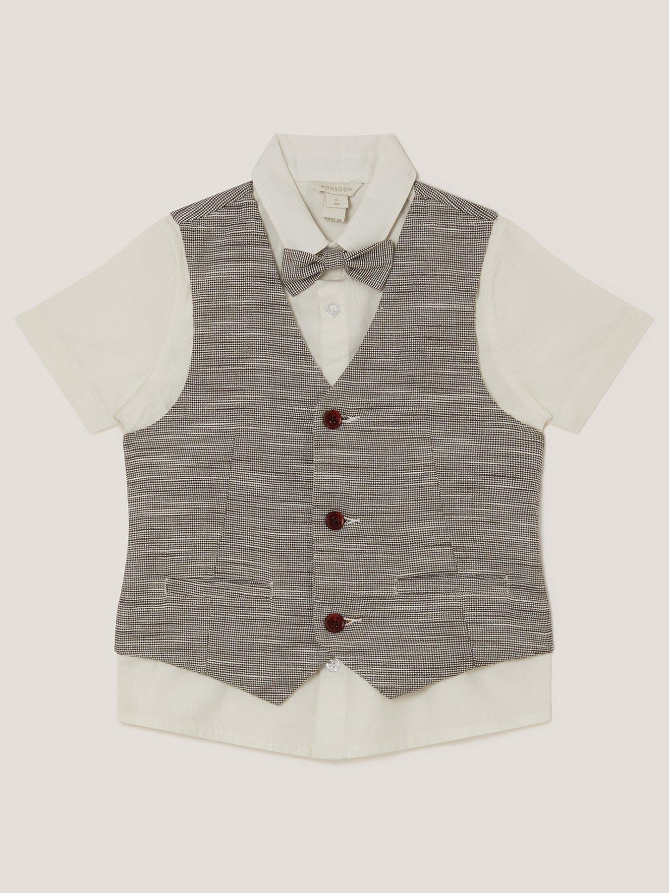 Monsoon Boys Greyson Dogstooth 3 Piece Suit Set - Navy