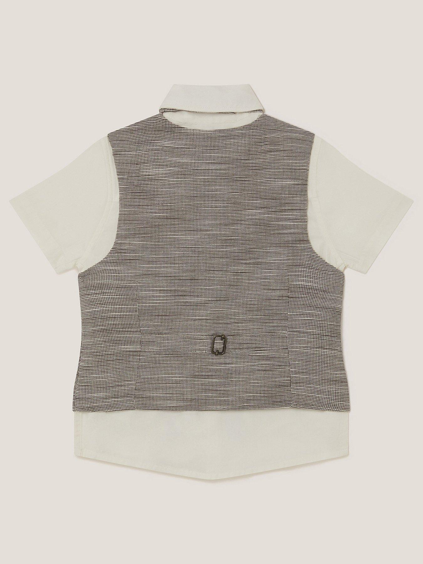 Image 2 of 3 of Monsoon Boys Greyson Dogstooth 3 Piece Suit Set - Navy