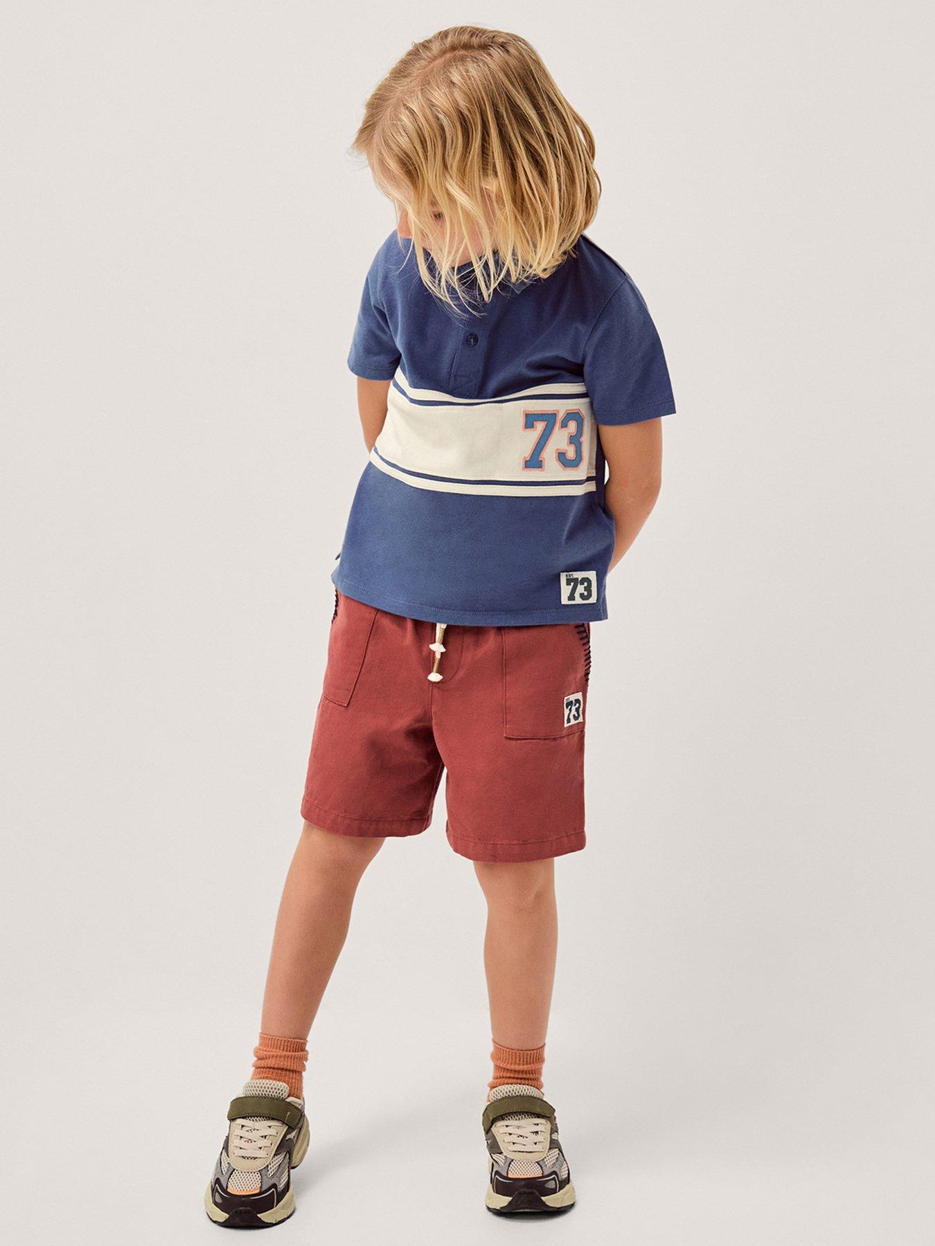 front image of monsoon-boys-pull-on-shorts-red