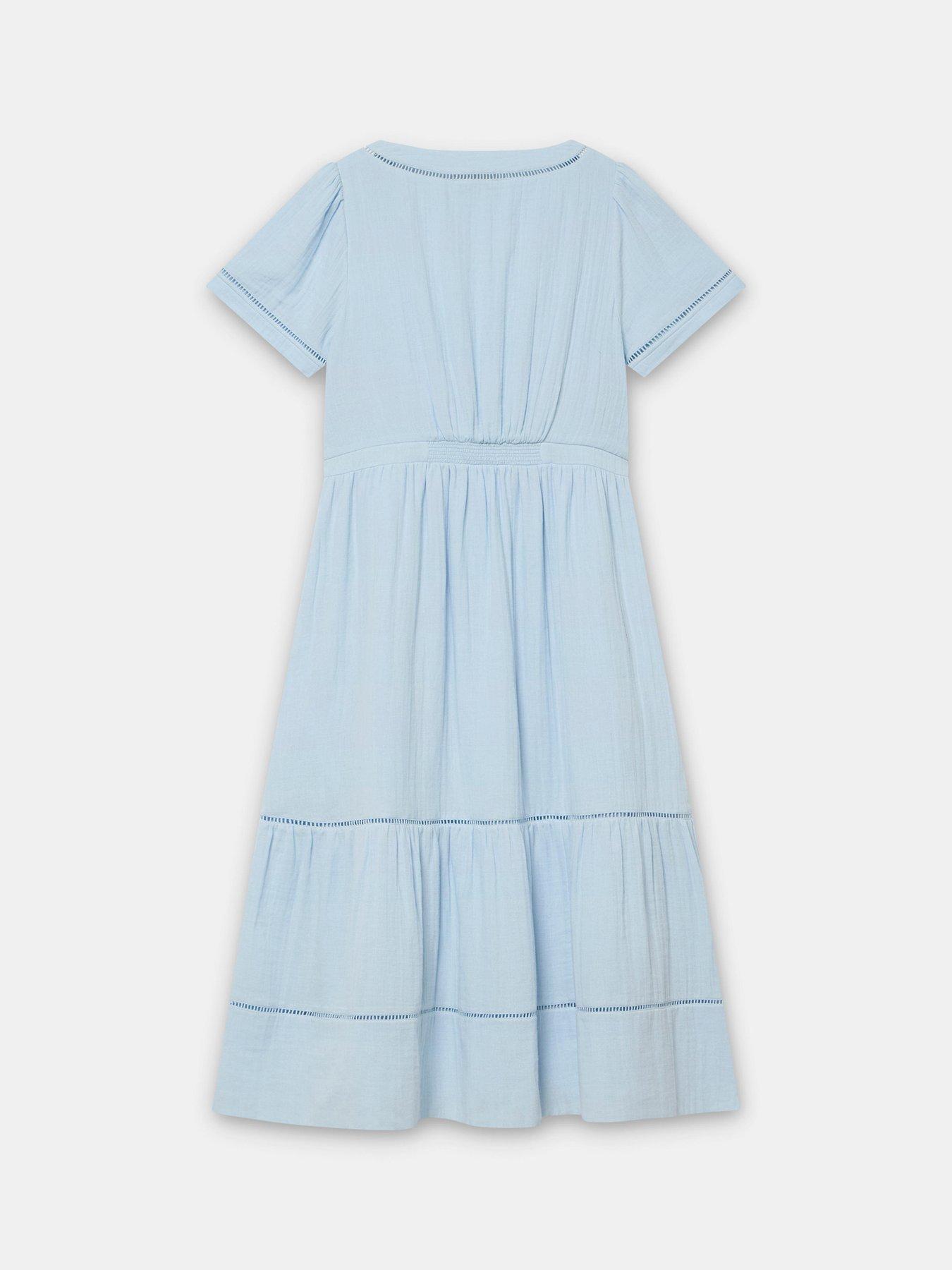 Image 6 of 6 of Mint Velvet Cotton Gauze Midi Dress - Blue